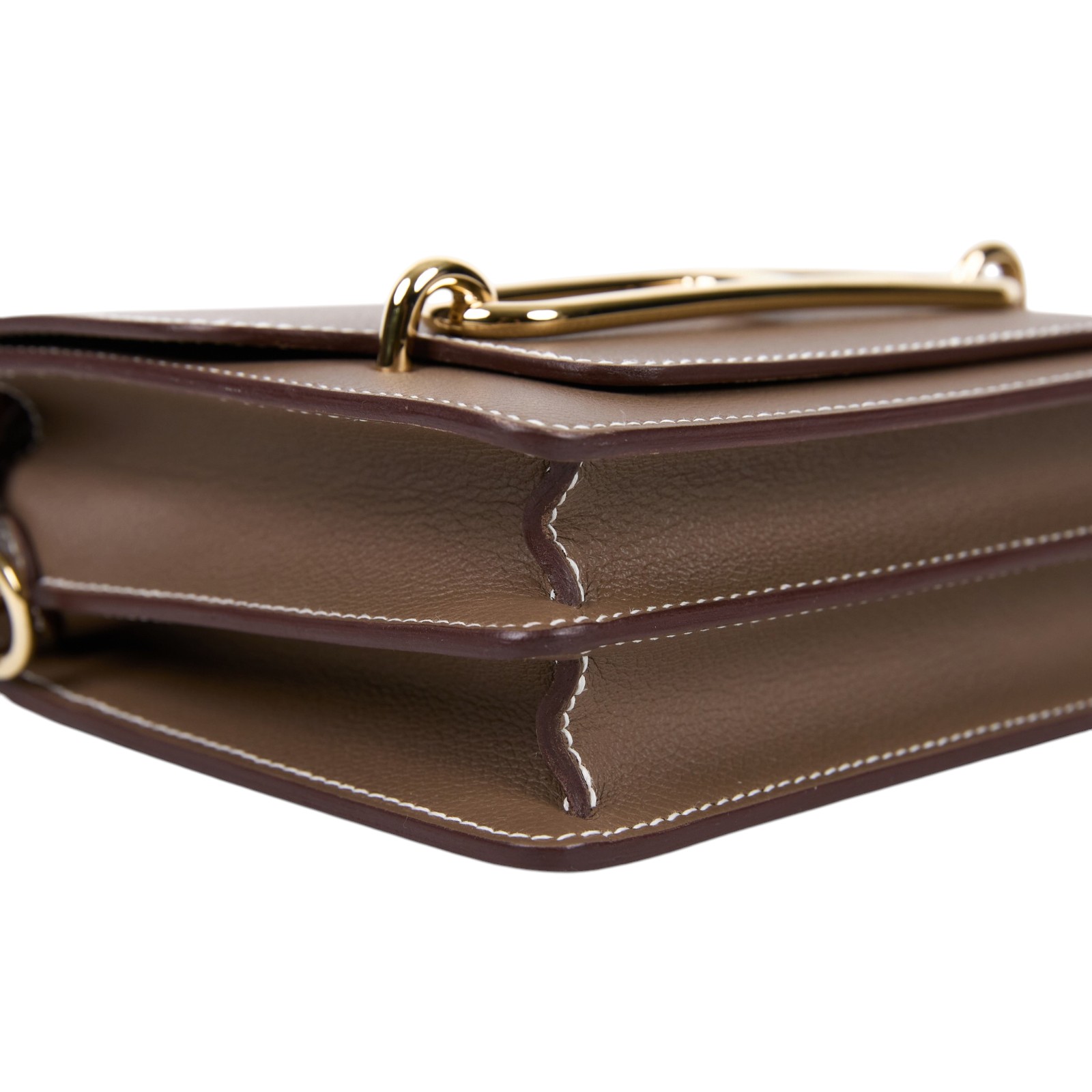 愛馬仕 Hermes Roulis 豬鼻子 斜背包 18 Mini 大象灰 香檳金五金 H070510CP18 /GST967 CS  原廠盒子/防塵袋/背帶/購買證明影本