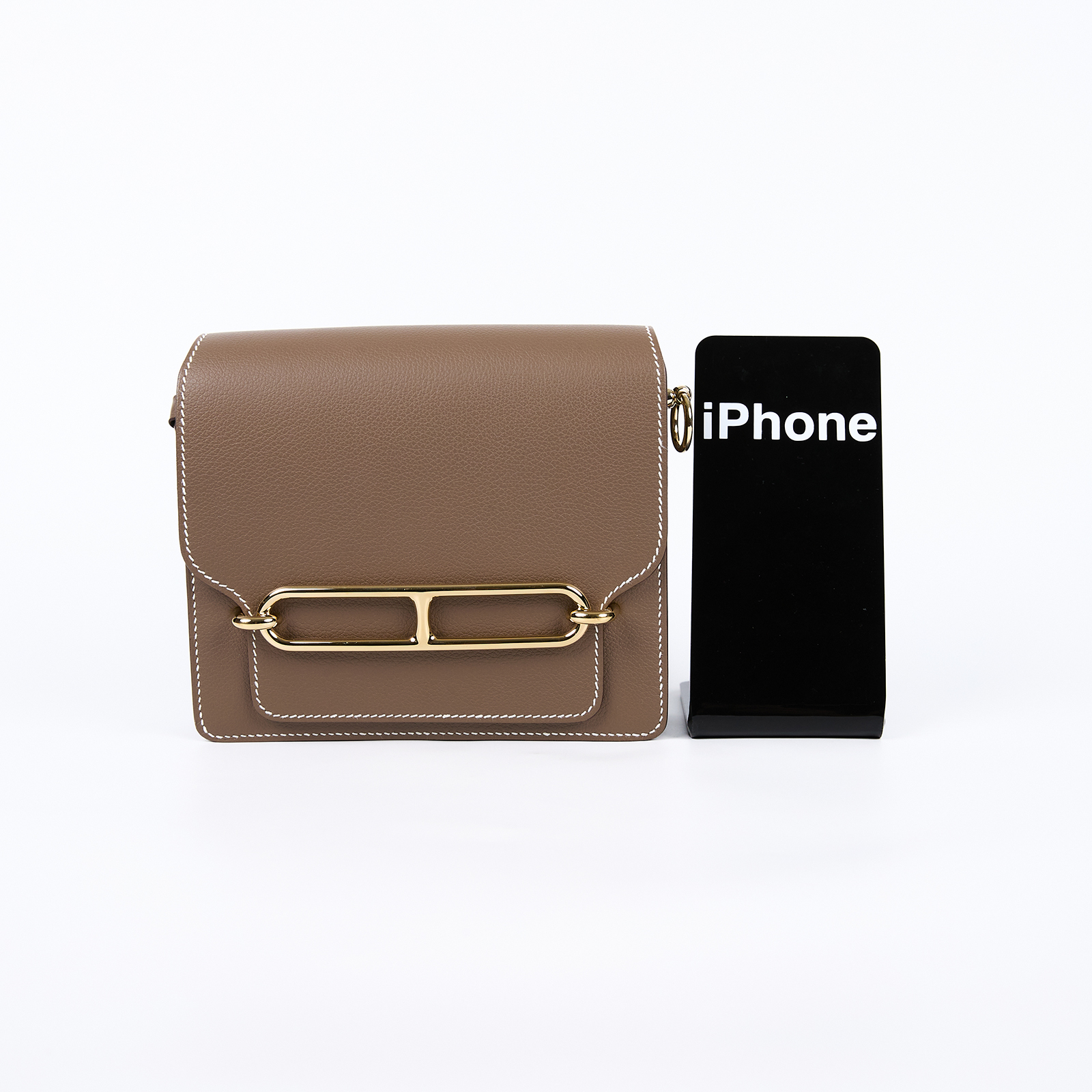愛馬仕 Hermes Roulis 豬鼻子 斜背包 18 Mini 大象灰 香檳金五金 H070510CP18 /GST967 CS  原廠盒子/防塵袋/背帶/購買證明影本
