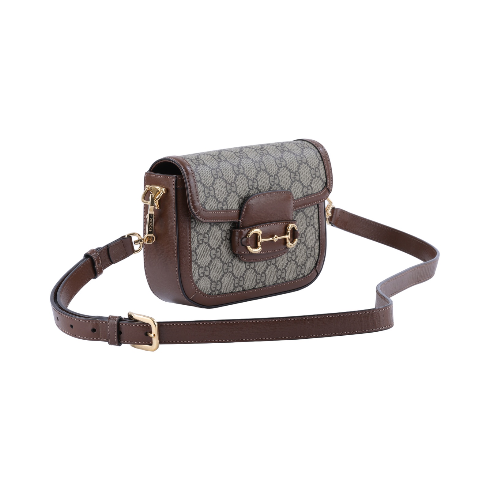 古馳 GUCCI Horsebit 1955 迷你 馬鞍包 658574 HUHHG 棕1955 MINI 背帶