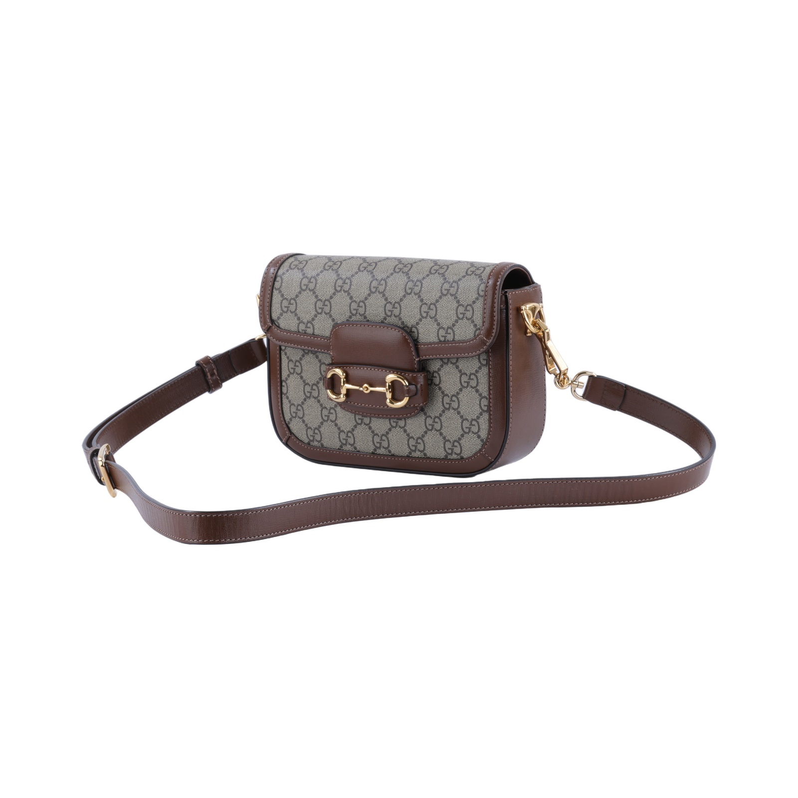 古馳 GUCCI Horsebit 1955 迷你 馬鞍包 658574 HUHHG 棕1955 MINI 背帶