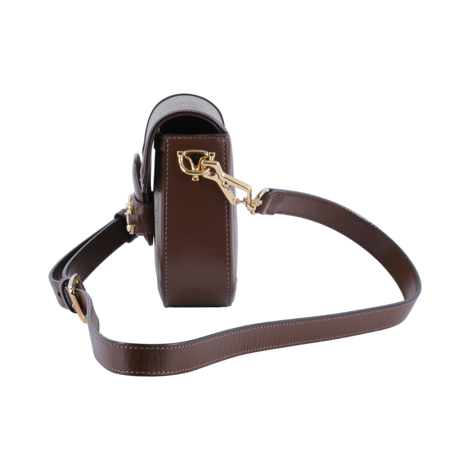 古馳 GUCCI Horsebit 1955 迷你 馬鞍包 658574 HUHHG 棕1955 MINI 背帶