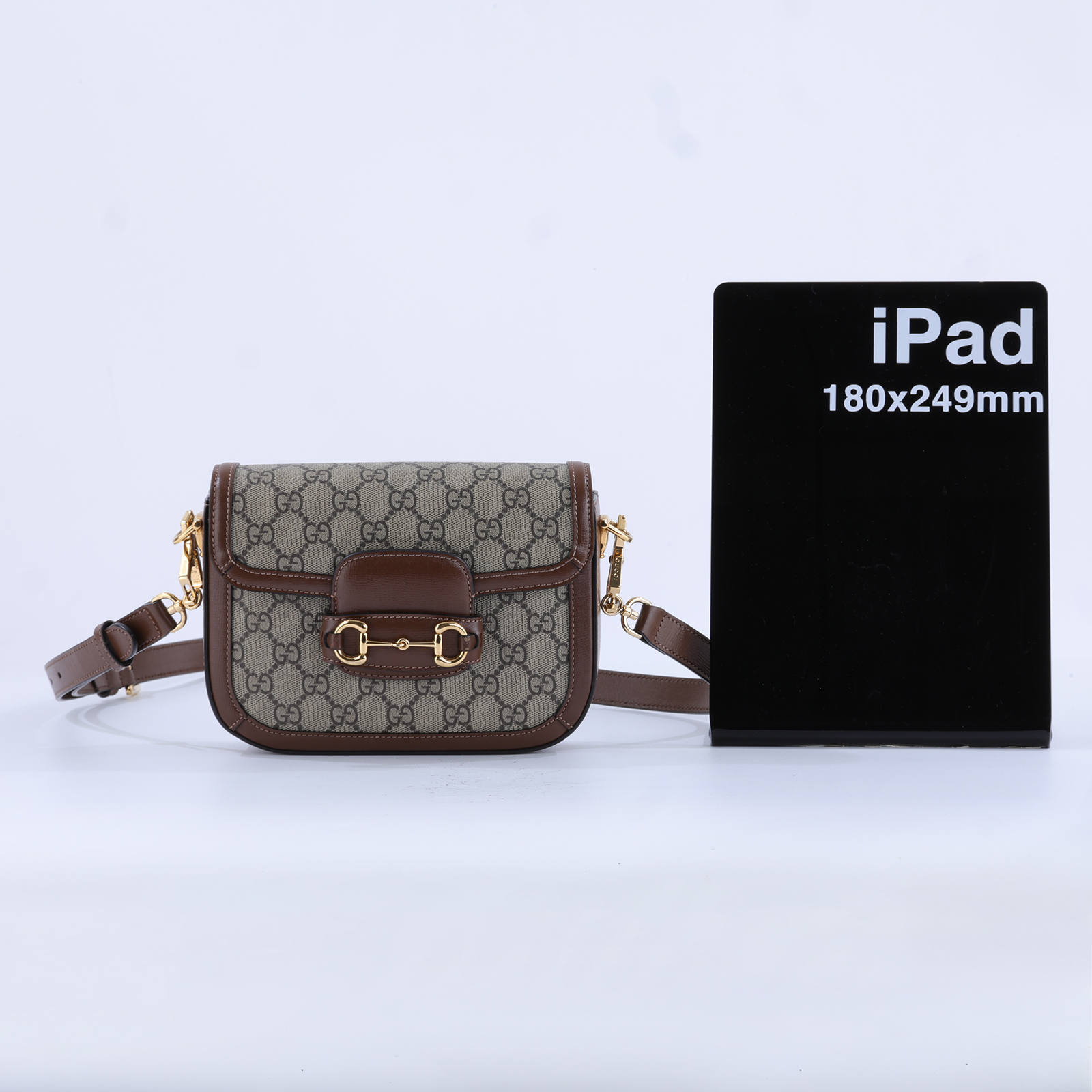 古馳 GUCCI Horsebit 1955 迷你 馬鞍包 658574 HUHHG 棕1955 MINI 背帶