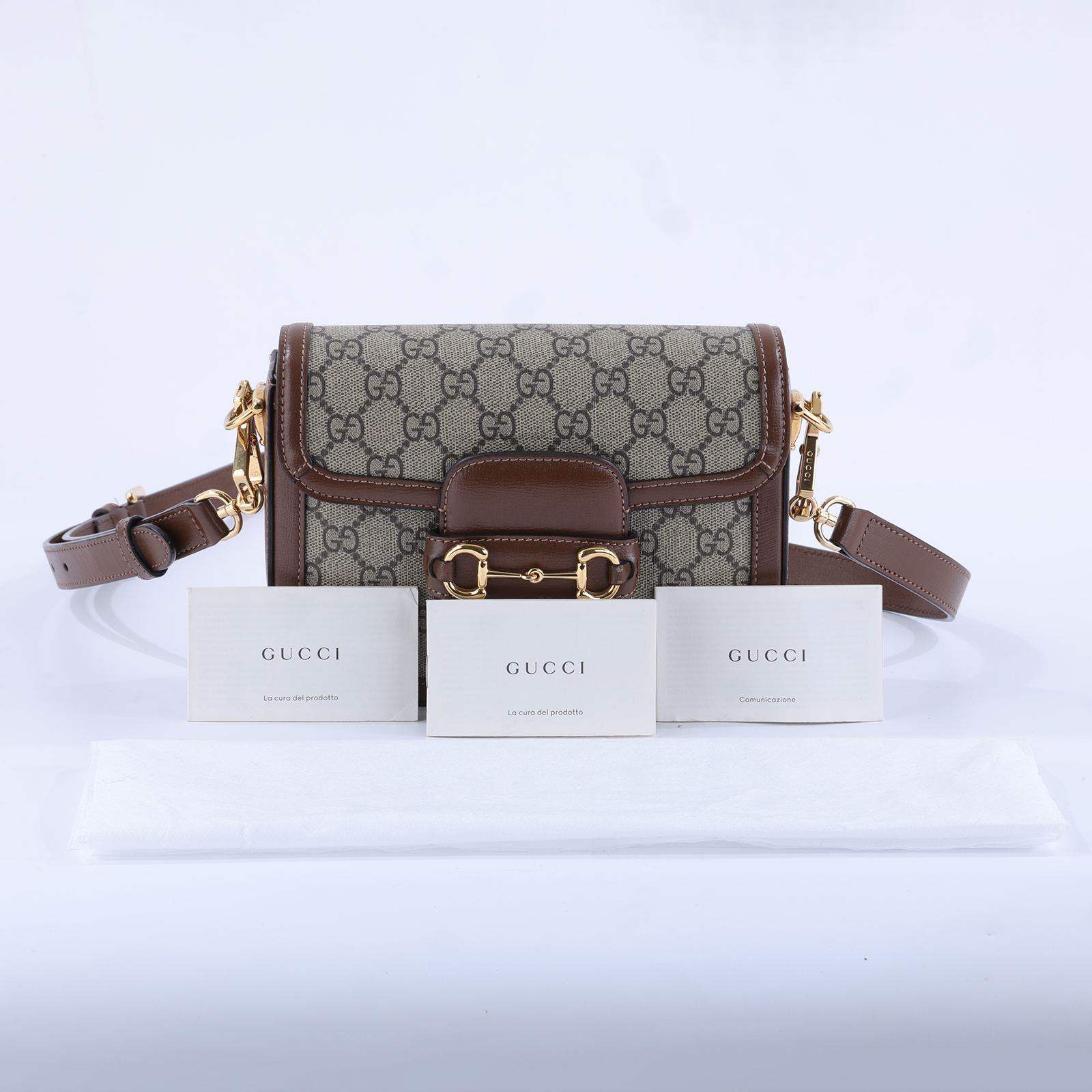 古馳 GUCCI Horsebit 1955 迷你 馬鞍包 658574 HUHHG 棕1955 MINI 背帶