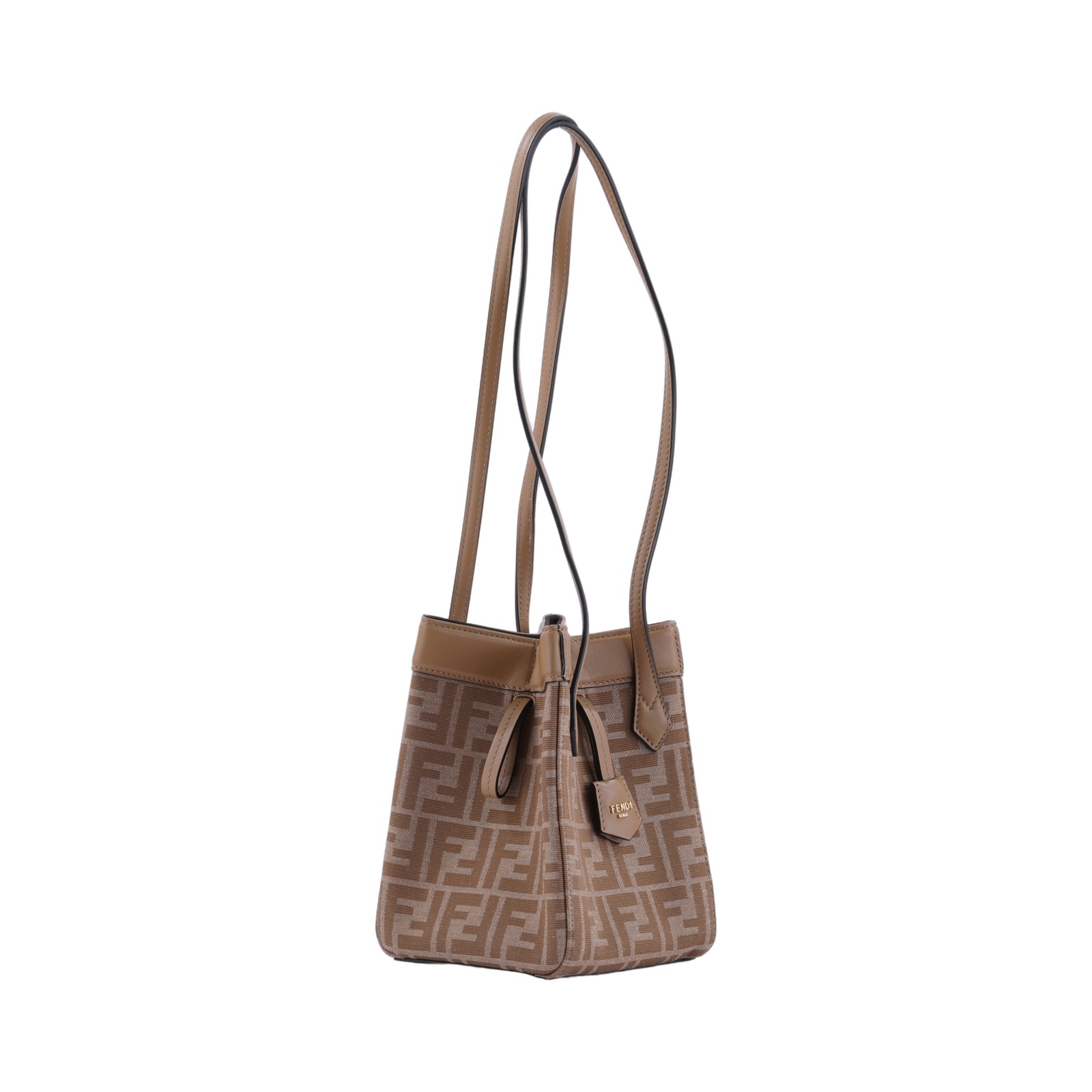 芬迪 FENDI 迷你 Origami 水桶包 8BS083AFPM 淺咖 MINI Origami 水桶包 無附屬品
