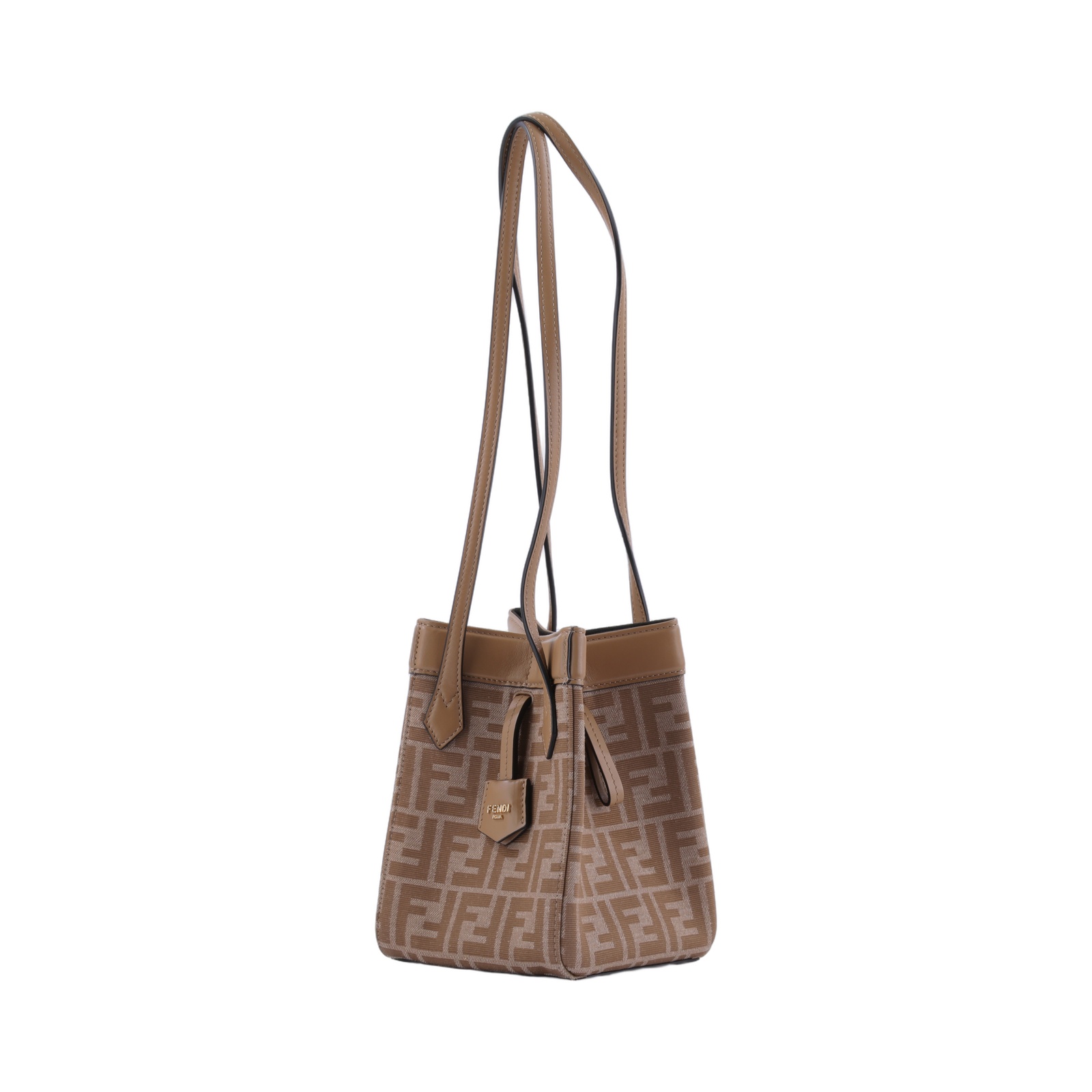 芬迪 FENDI 迷你 Origami 水桶包 8BS083AFPM 淺咖 MINI Origami 水桶包 無附屬品