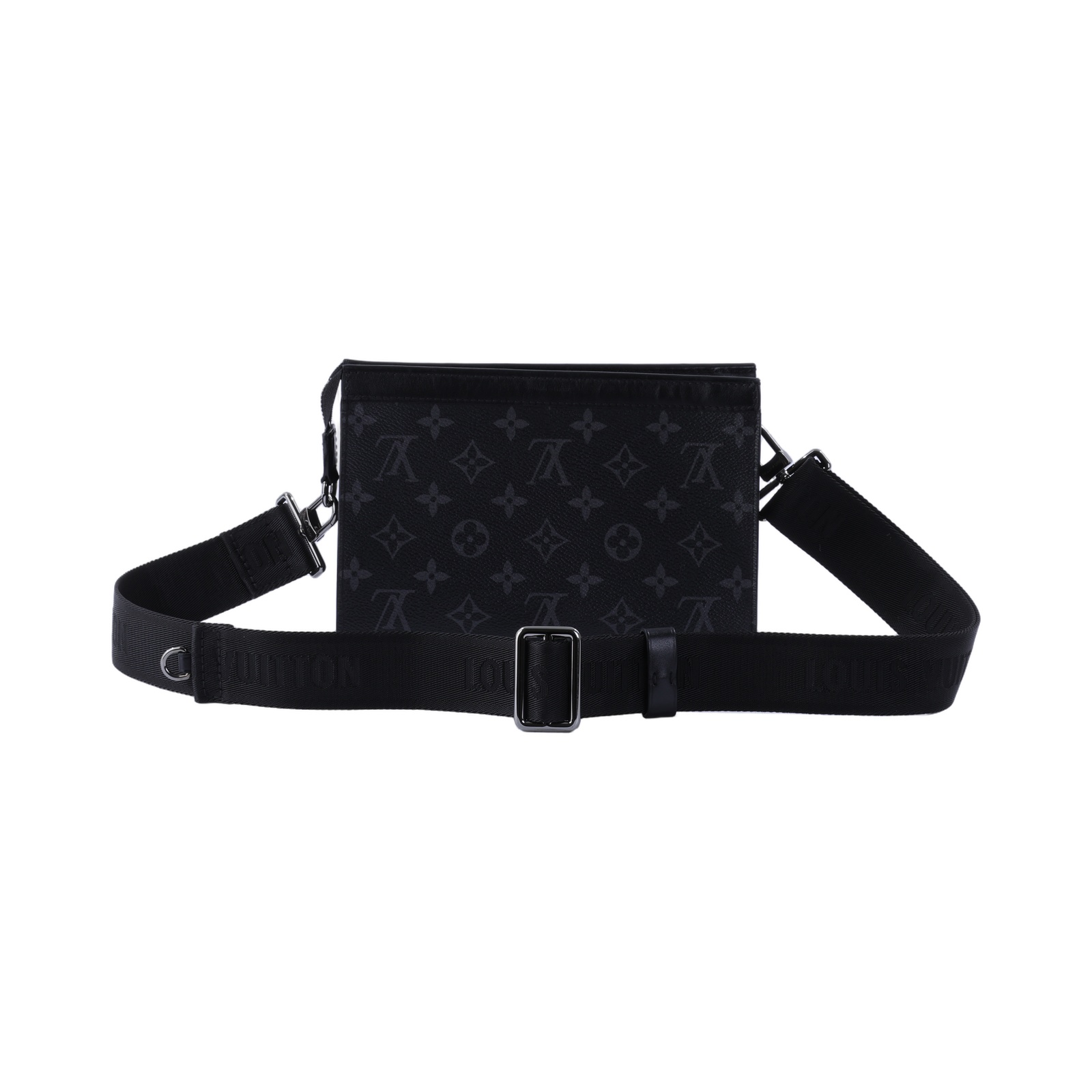 路易威登 LOUIS VUITTON Gaston 隨身錢包 肩背 Eclipse Reverse塗層帆布 黑色 M81124 晶片款  原廠盒子/防塵袋/背帶/購買證明