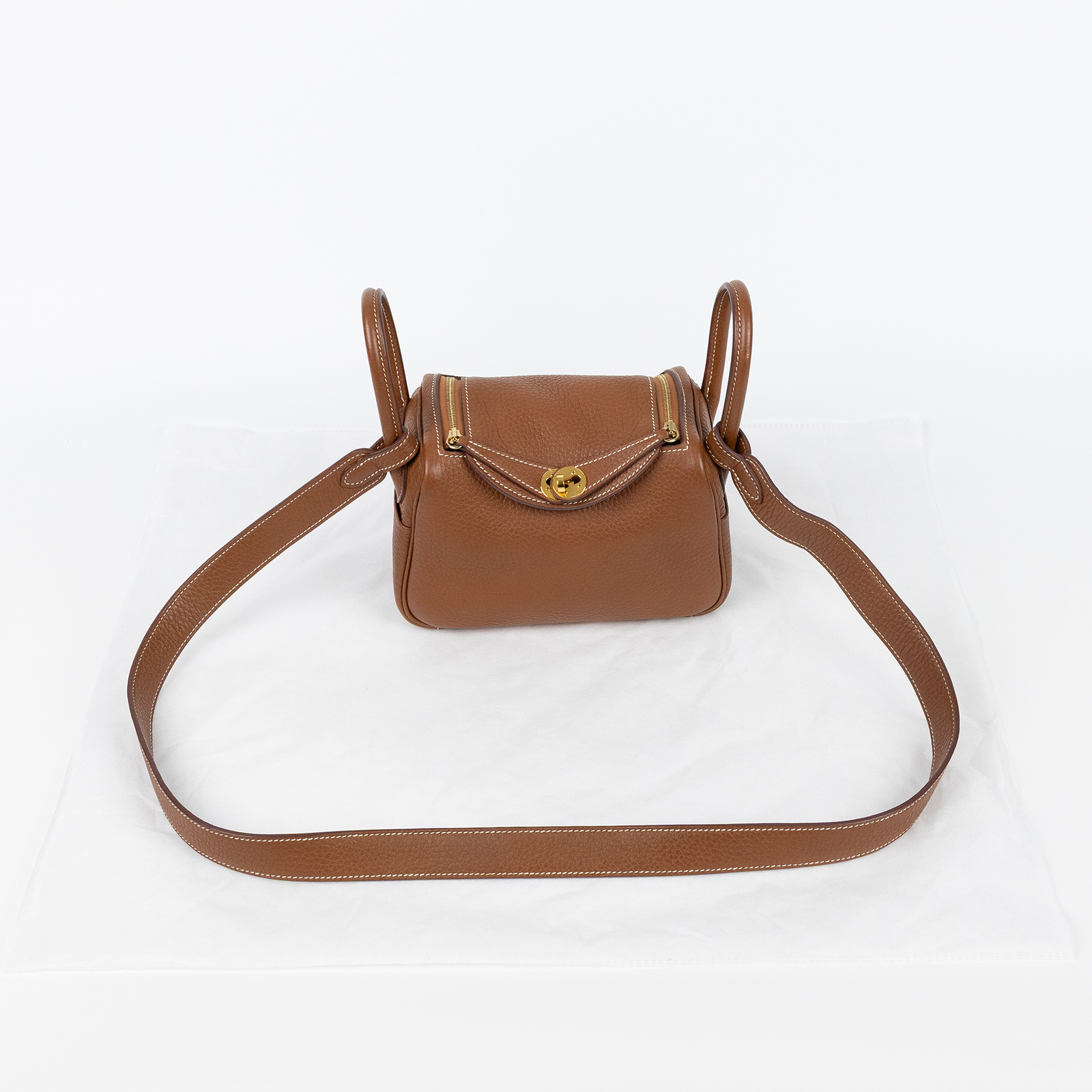 愛馬仕 Hermes Lindy 琳迪包 迷你 LDM UPY 814 YA U刻 金棕金LINDY MINI 無附屬品
