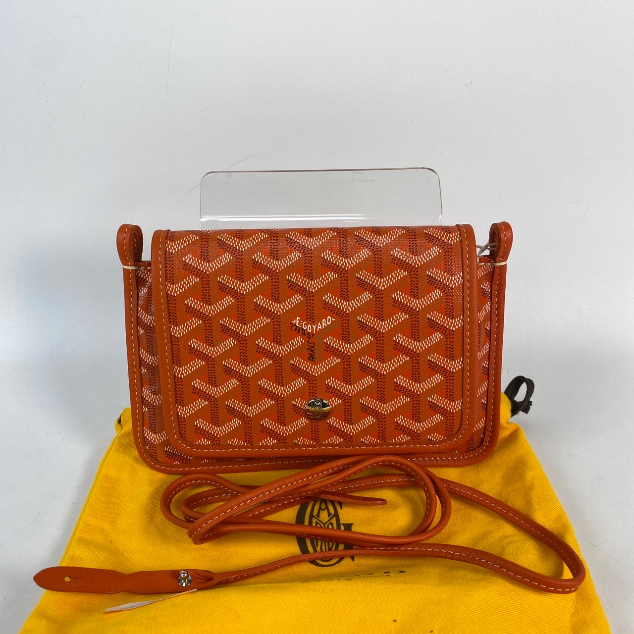 高雅德 GOYARD Plumet Pocket Wallet 肩背 隨身錢包 PLUMETPMLTY 橘色PLUMET斜背包