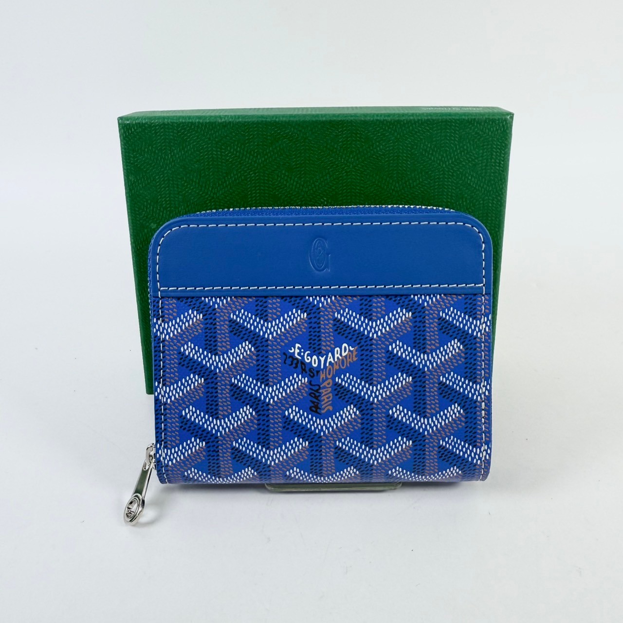 高雅德 GOYARD Matignon PM Wallet 錢包 拉鍊 短夾 MATIGNPMLTY 藍色拉鍊短夾 原廠盒子/防塵袋