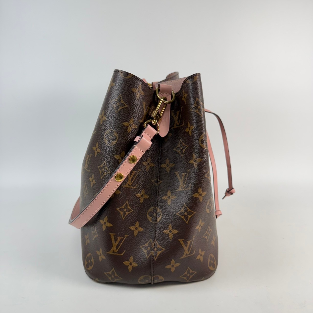 路易威登 LOUIS VUITTON NéoNoé MM 經典帆布 肩背 水桶包 粉紅色 M44022 ＜確保＞原花粉NEONOE 防塵袋