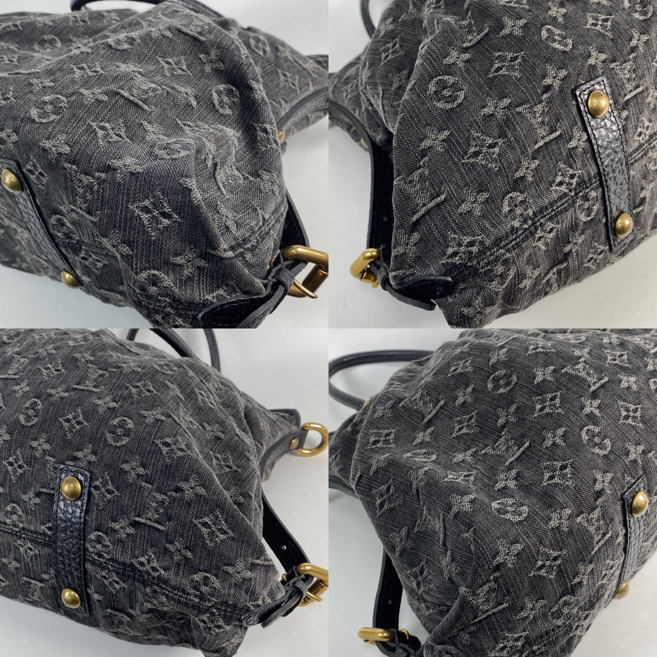 路易威登 LOUIS VUITTON Cavi GM 托特包 丹寧 M95352 黑灰原花丹寧手提包 防塵袋/背帶