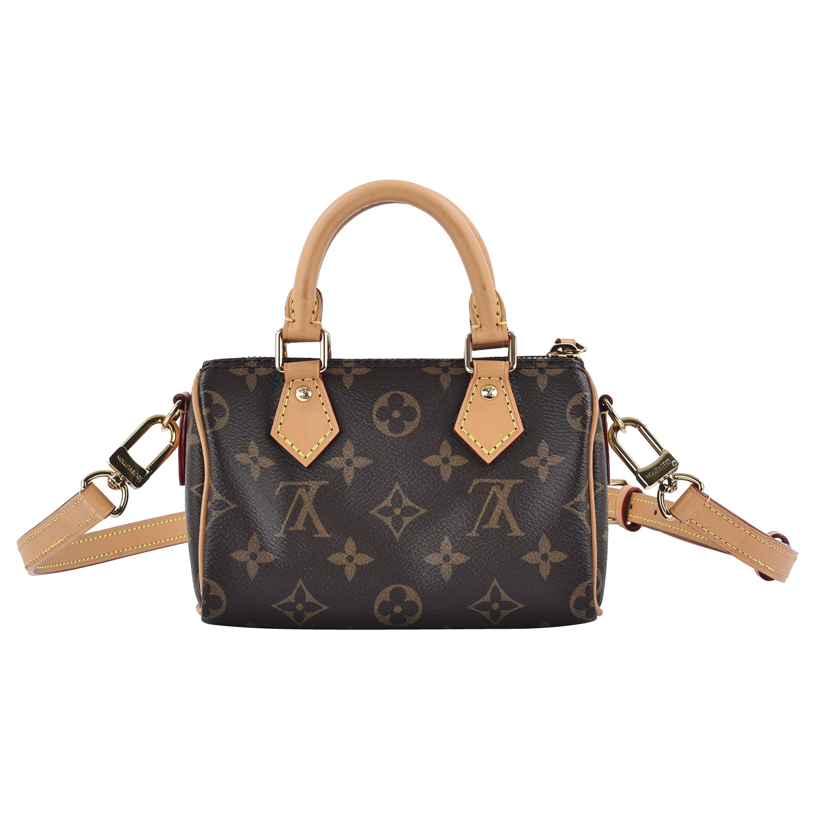 路易威登 LOUIS VUITTON Nano Speedy 原花 手提 肩背包 M81085 原花NANO SPEEDY 原廠盒子/防塵袋/購買證明/背帶