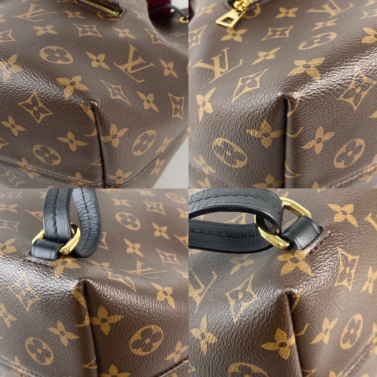 路易威登 LOUIS VUITTON Montsouris PM 經典帆布 牛皮 扣式 束口 後背包 棕色 黑色 M45515 晶片款  防塵袋