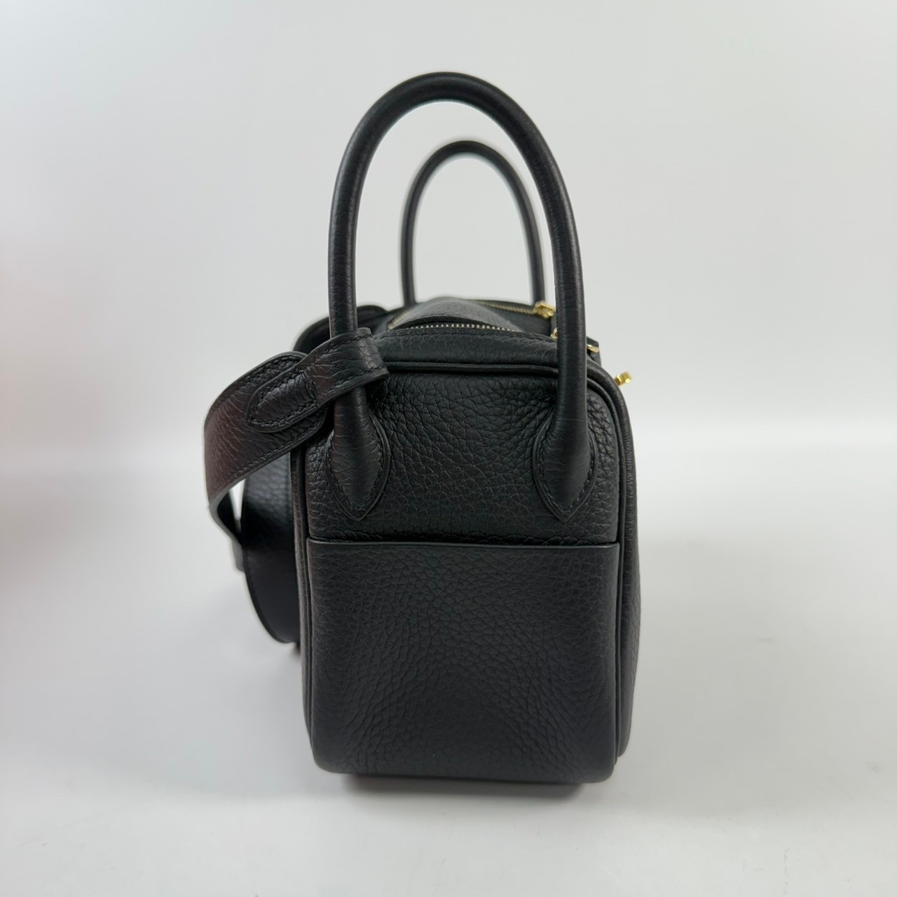 愛馬仕 Hermès Lindy 琳迪包 Mini LDM B B刻 黑金MINI LINDY 原廠盒子/防塵袋/購買證明影本