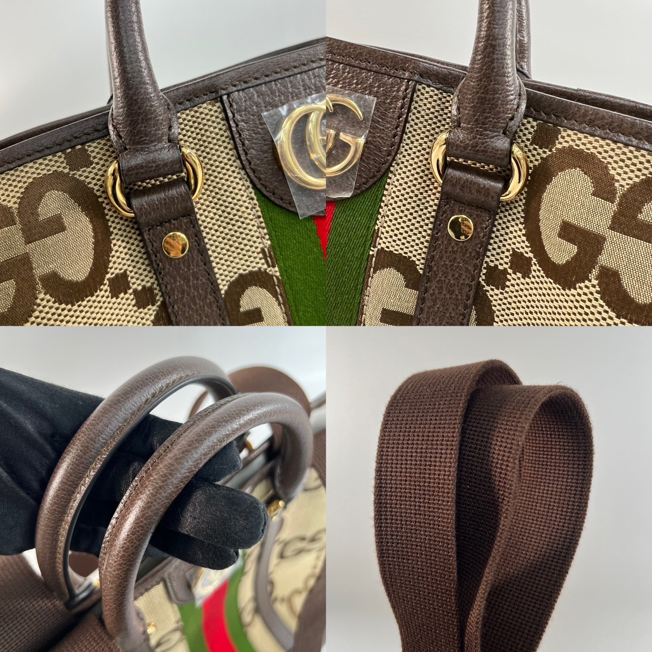 古馳 GUCCI Jumbo GG 中型 托特包 756660 OPHIDIA帆布托特包 防塵袋