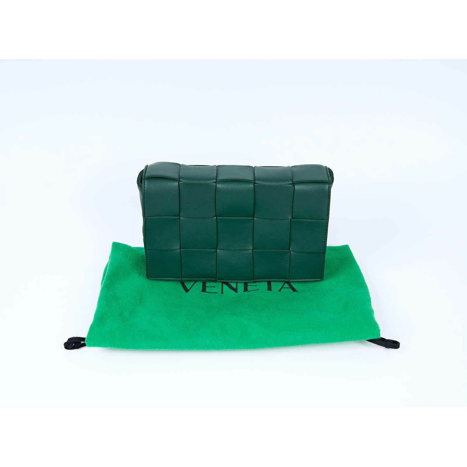 寶緹嘉 BOTTEGA VENETA Small Cassette 編織包 730848 深綠CASSETTE 3X5 防塵袋