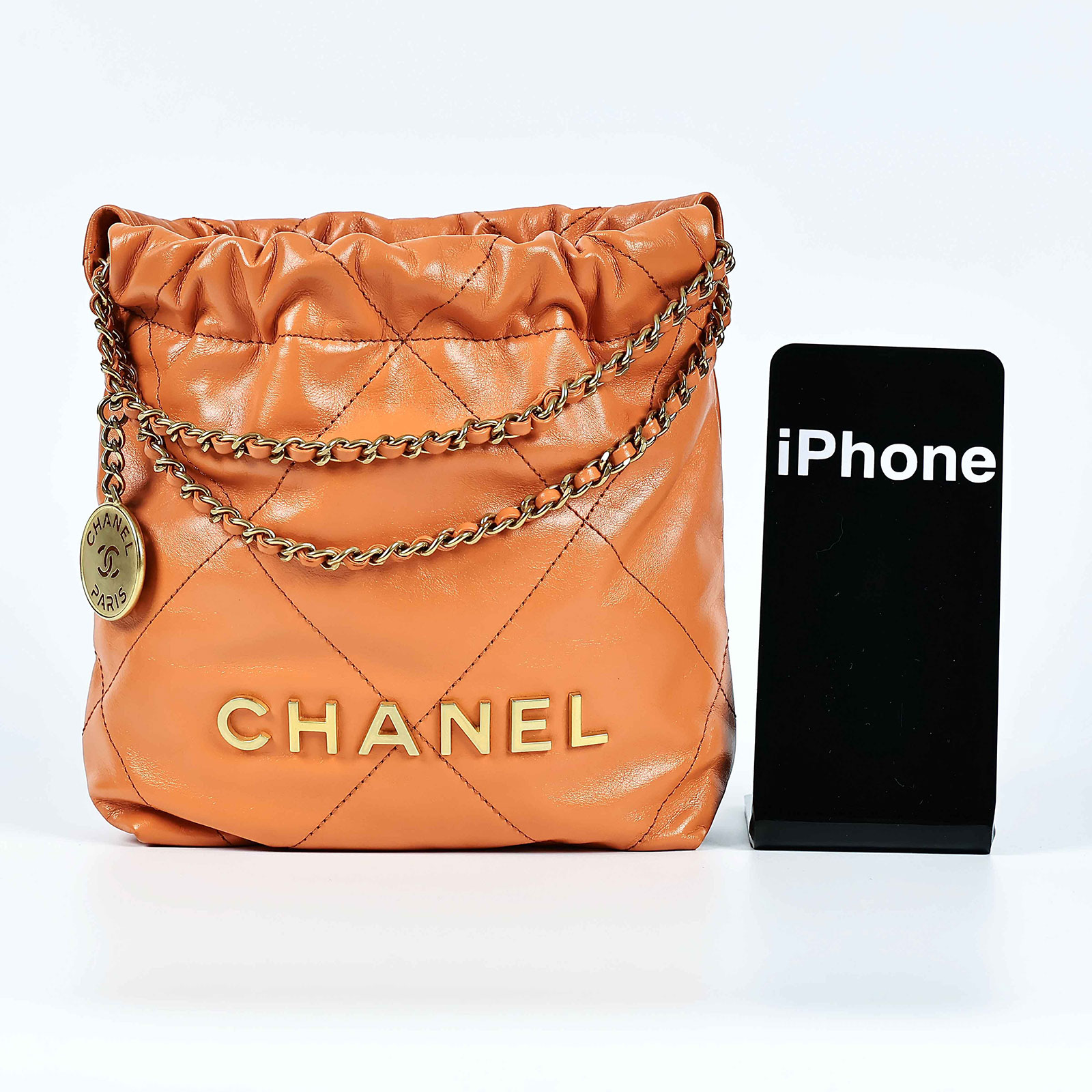 香奈兒 CHANEL 22 迷你 束口包 AS3980 晶片款 泰奶金22 MINI 防塵袋/原廠盒子