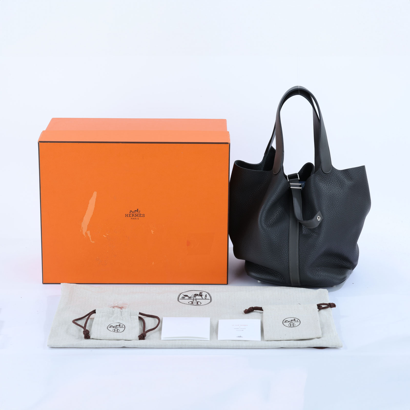 愛馬仕 Hermès Picotin Lock 26 菜籃子包 PT26 口R R刻 深灰PICOTIN 26 原廠盒子/防塵袋/鎖組