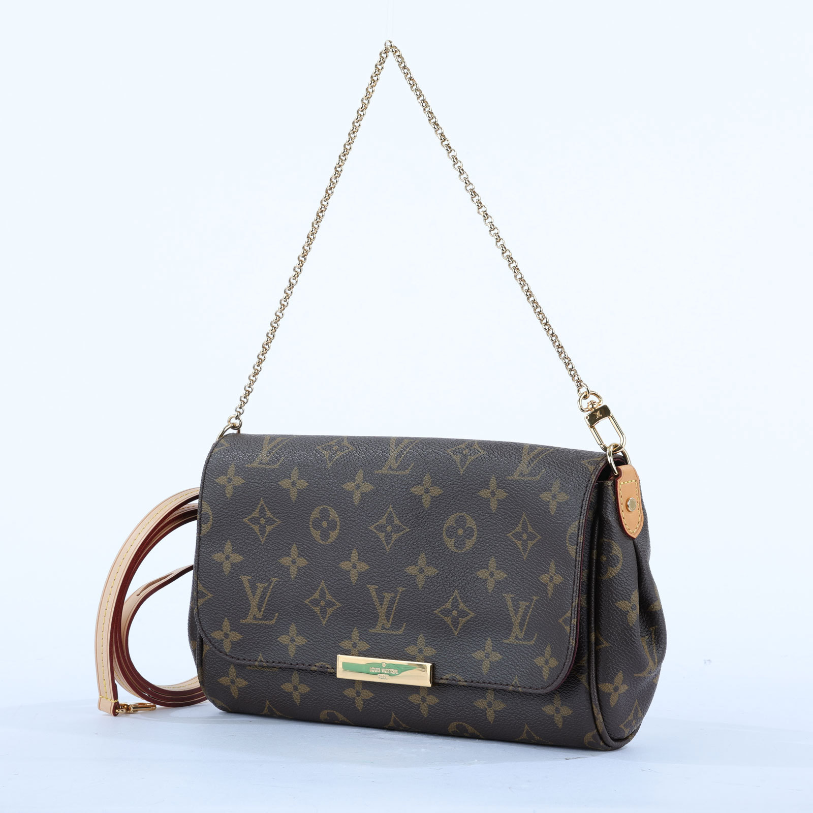 路易威登 LOUIS VUITTON Favorite MM 經典帆布 鍊條肩背包 M40718 Favorite MM原花鍊條肩背包 防塵袋/背帶