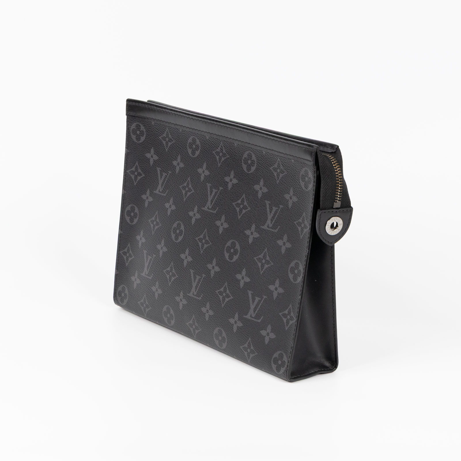 路易威登 LOUIS VUITTON Pochette Voyage MM 塗層帆布 手拿包 黑色 M61692 晶片款  原廠盒子/購買證明正本/台灣發票