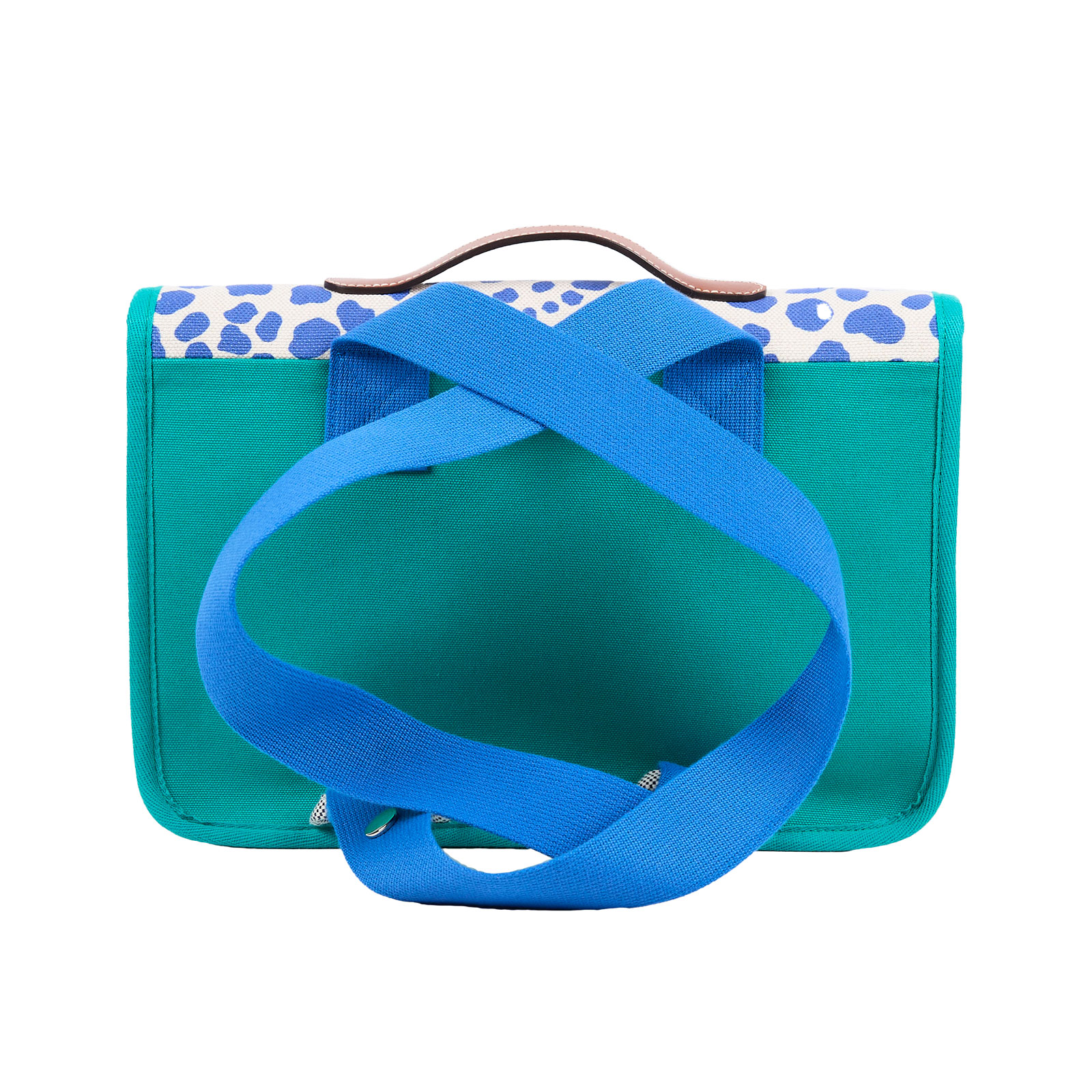 愛馬仕 Hermès Animaux Pixel Backpack 後背包 ANIMAUXPB  藍豹紋拼綠帆布後背包Animo Pixel 無附屬品