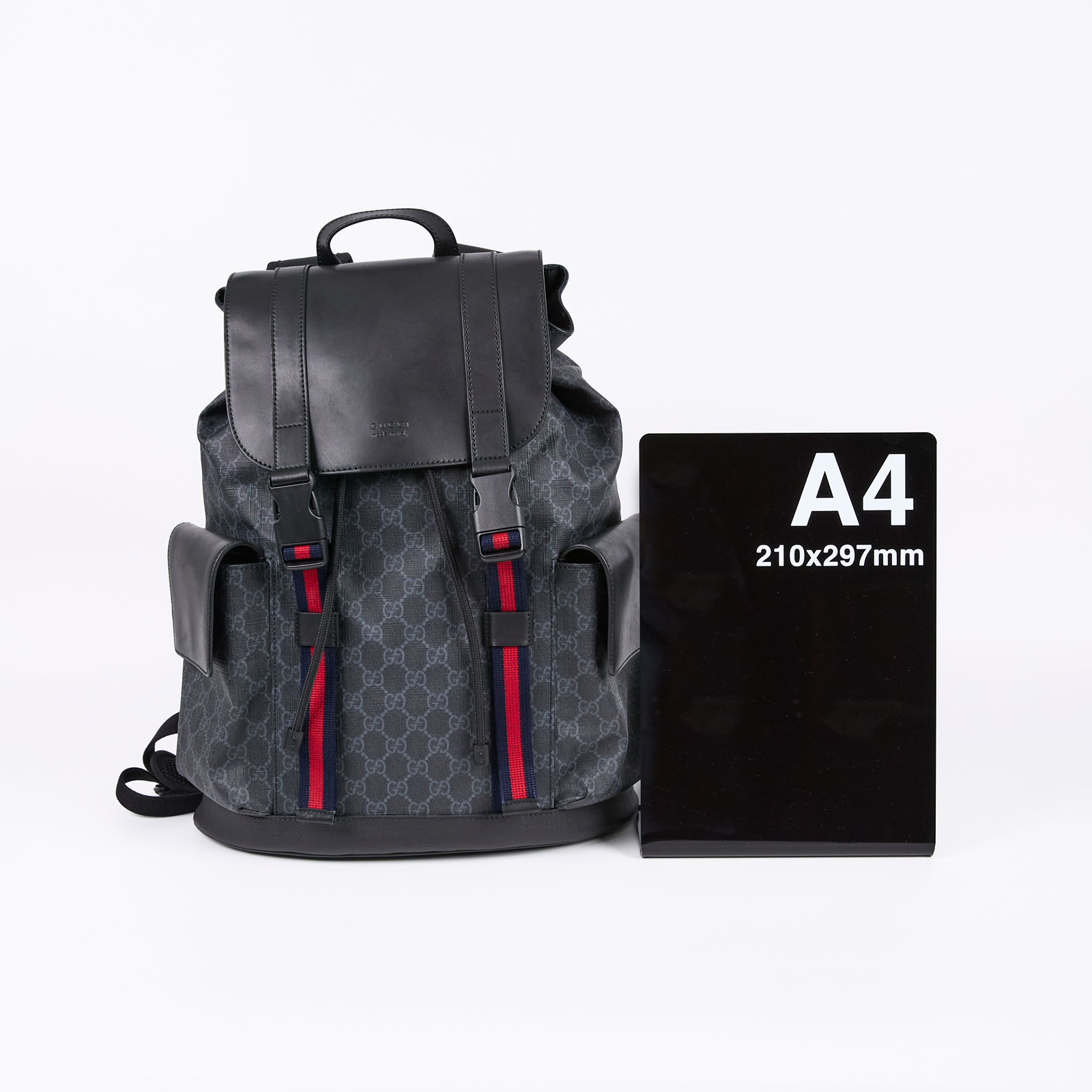 古馳 GUCCI GG 帆布 後背包 495563 黑GG Supreme老花後背包/495563 防塵袋