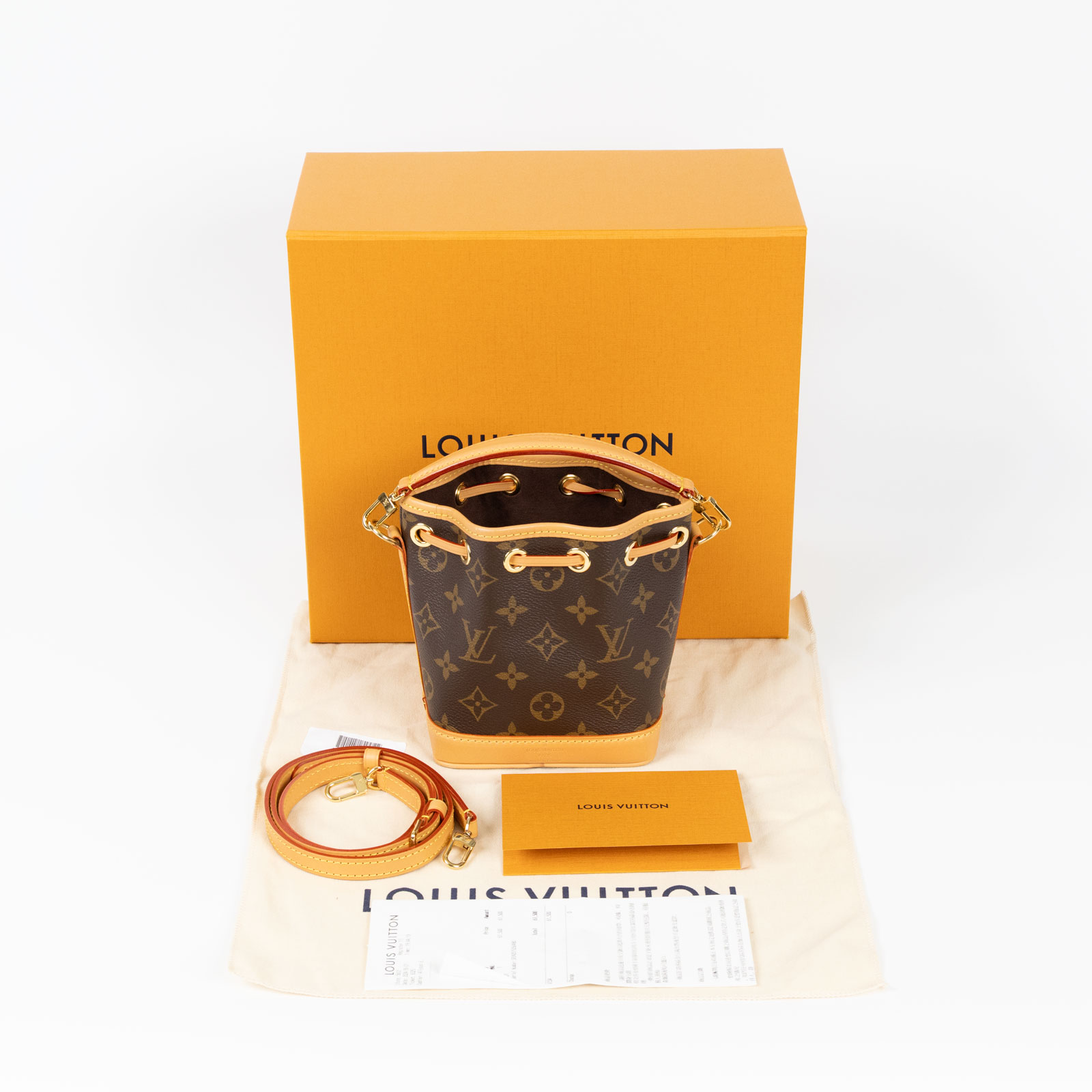 路易威登 LOUIS VUITTON Nano Noé 原花 束口水桶包 M81266 晶片款 原花NANO NOE水桶包 原廠盒子/防塵袋/購買證明正本