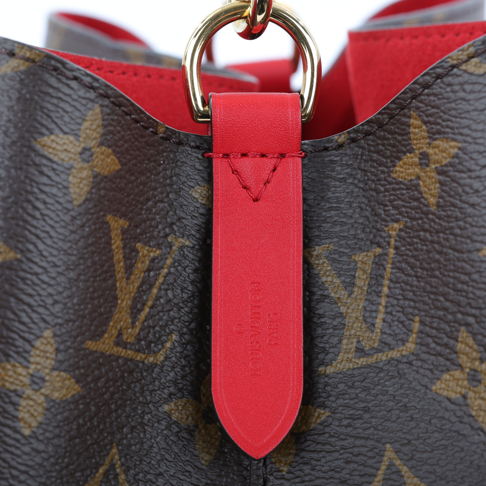 路易威登 LOUIS VUITTON NéoNoé MM 經典帆布 肩背 水桶包 紅色 M44021 晶片款 原花紅NEONOE水桶包 背帶/防塵袋/原廠盒子