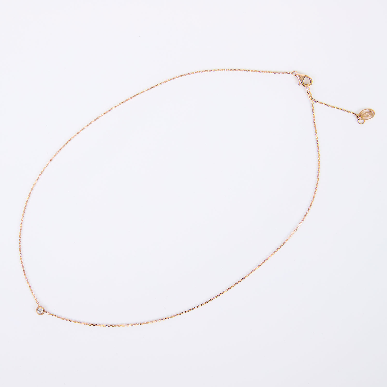 卡地亞 CARTIER dAmour 吊墜 圓形明亮式切割鑽石 迷你款 B7224516 18K RG單鑽項鍊 原廠盒子/保證卡/購買證明正本