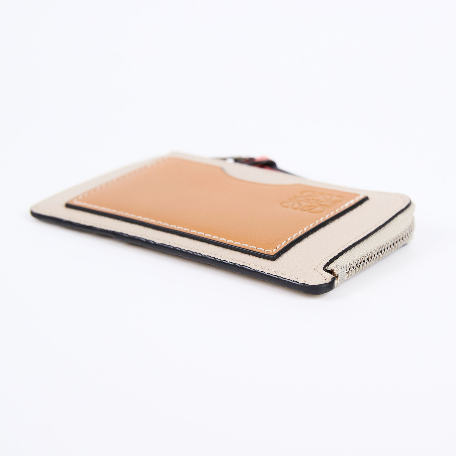 羅意威 LOEWE Coin cardholder 零錢 卡夾 C660Z40X07 焦糖拚沙色拉鍊卡夾 原廠盒子