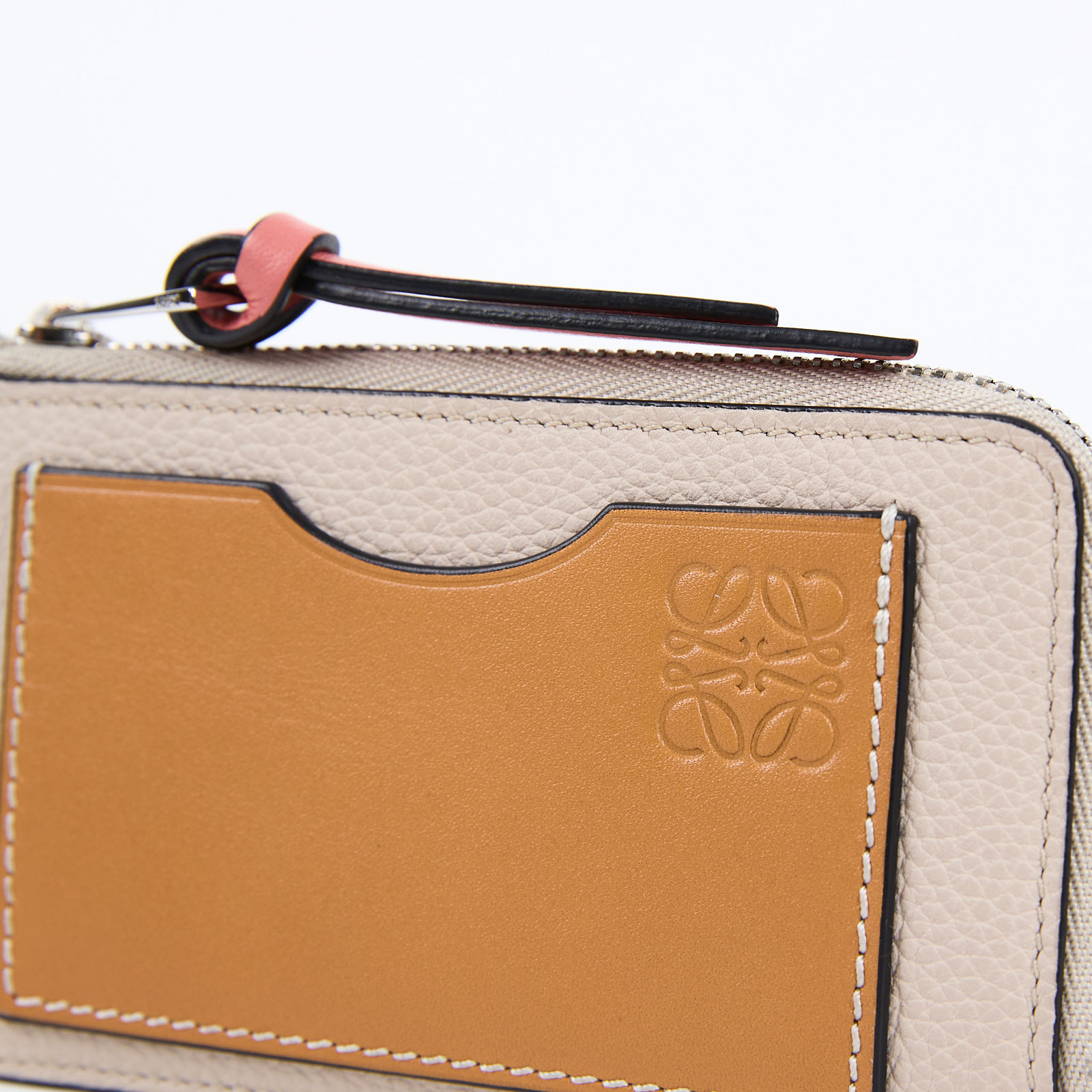 羅意威 LOEWE Coin cardholder 零錢 卡夾 C660Z40X07 焦糖拚沙色拉鍊卡夾 原廠盒子