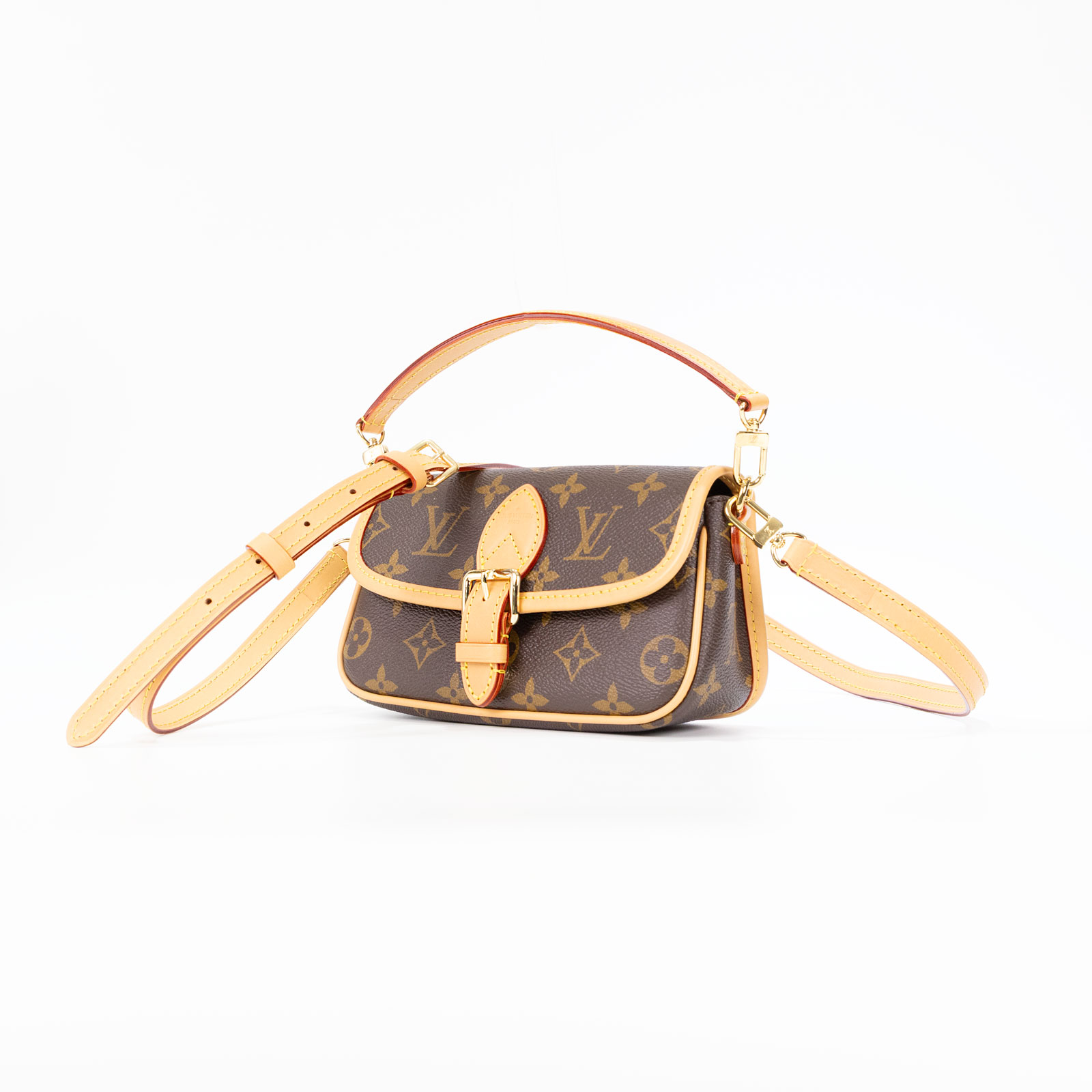 路易威登 LOUIS VUITTON Nano Diane 腋下包法棍 單肩背包 經典帆布 M83298 晶片款 原花NANO DIANE 防塵袋/背帶