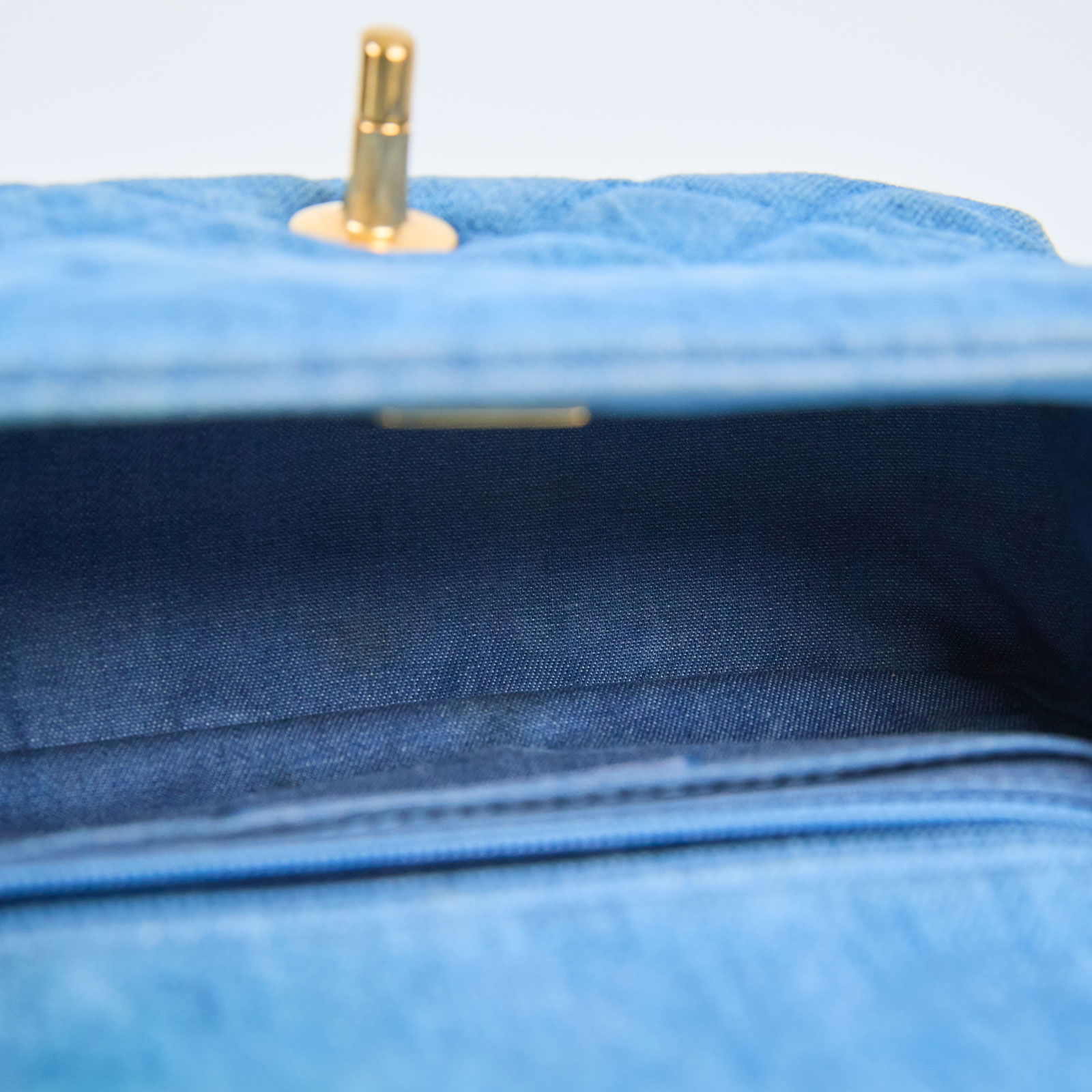 香奈兒 CHANEL 丹寧 金球 菱格 金鍊 金球 方胖 肩背 斜背包  晶片款 牛仔金球方胖 原廠盒子/購買證明影本