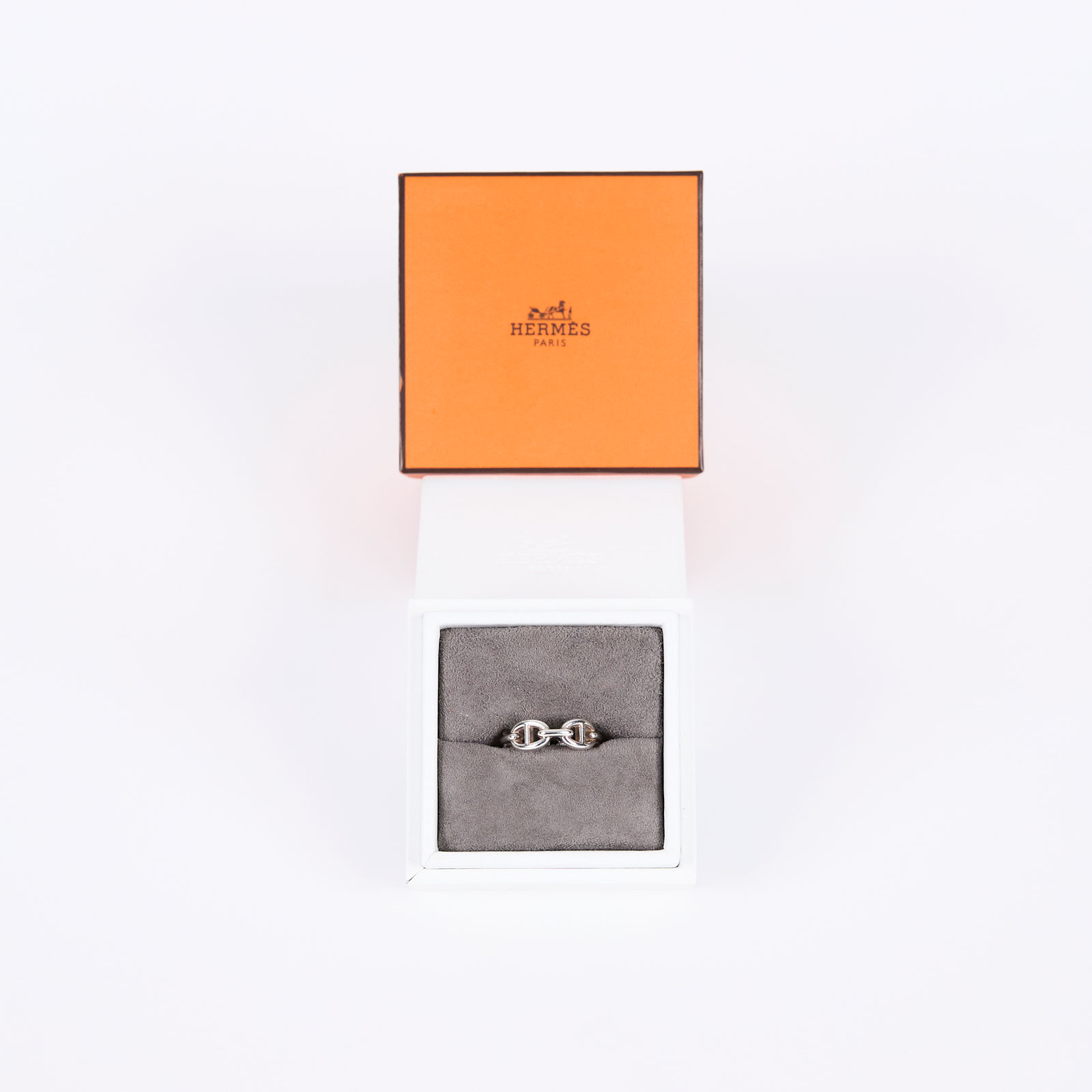 愛馬仕 Hermès Chaine d'ancre Enchainee 豬鼻子 戒指 21W018368 21W018368  原廠盒子