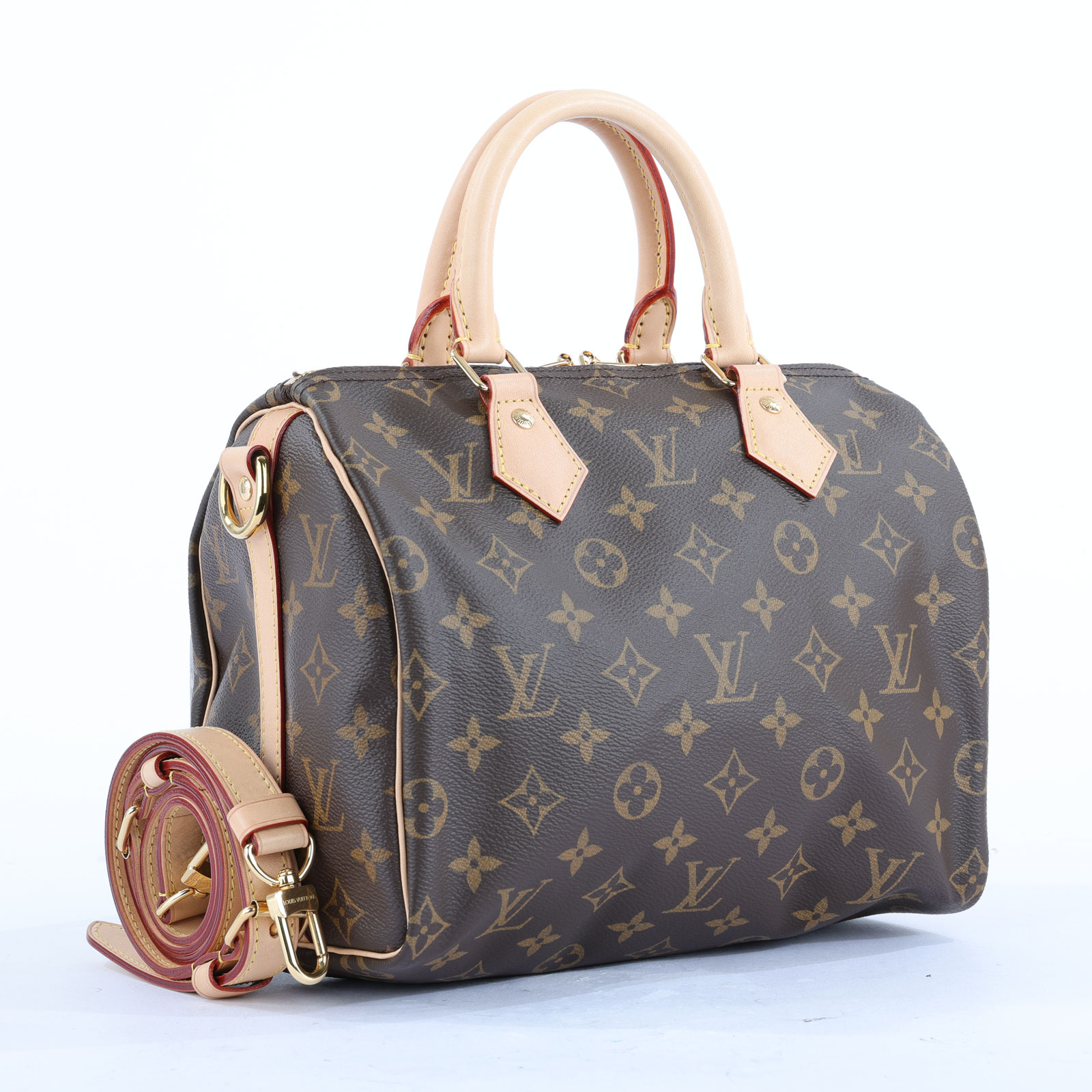 路易威登 LOUIS VUITTON Speedy Bandoulière  25 經典帆布 手提 斜背 波士頓包 M41113 晶片款  防塵袋/鎖組/購買證明正本