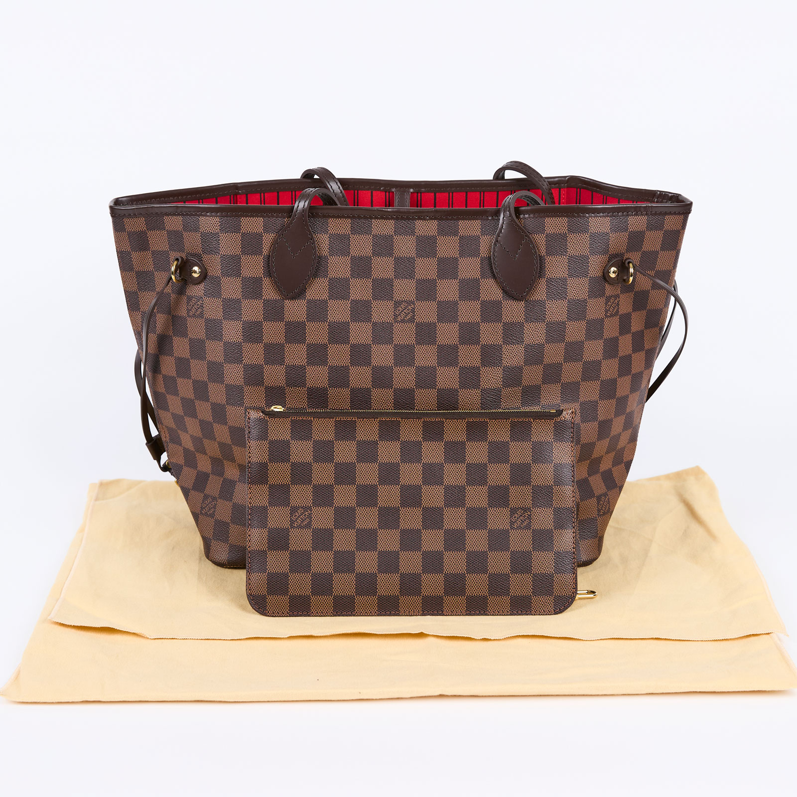 路易威登 LOUIS VUITTON 棕棋盤 Neverfull MM 托特包 N41358 咖棋盤格NEVERFULL MM 防塵袋/內袋