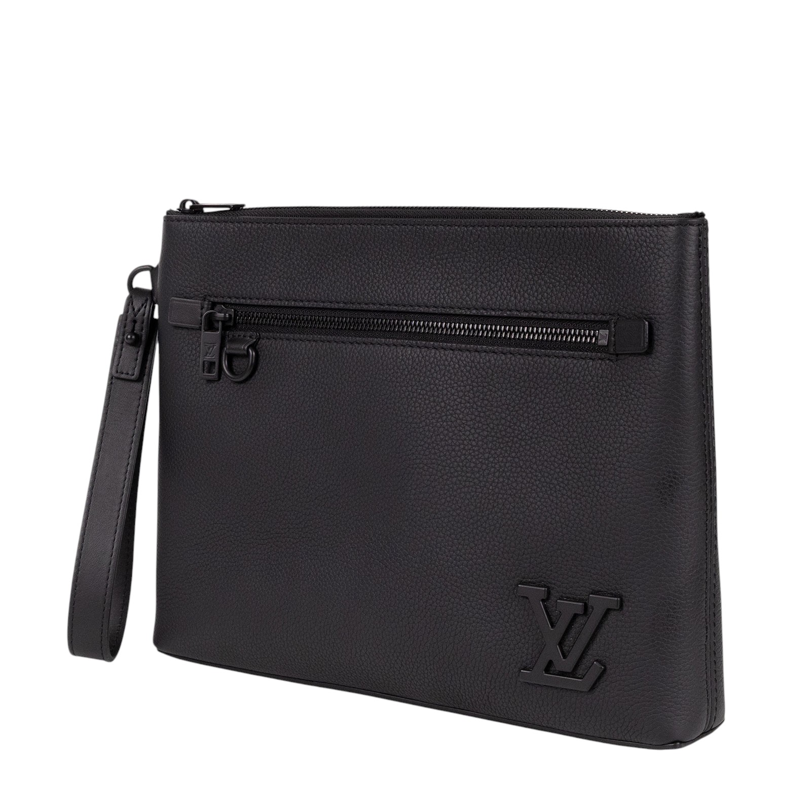 路易威登 LOUIS VUITTON Takeoff 隨身包 手拿包 小牛皮 M69837 晶片款 黑Takeoff 隨身包 原廠盒子/防塵袋