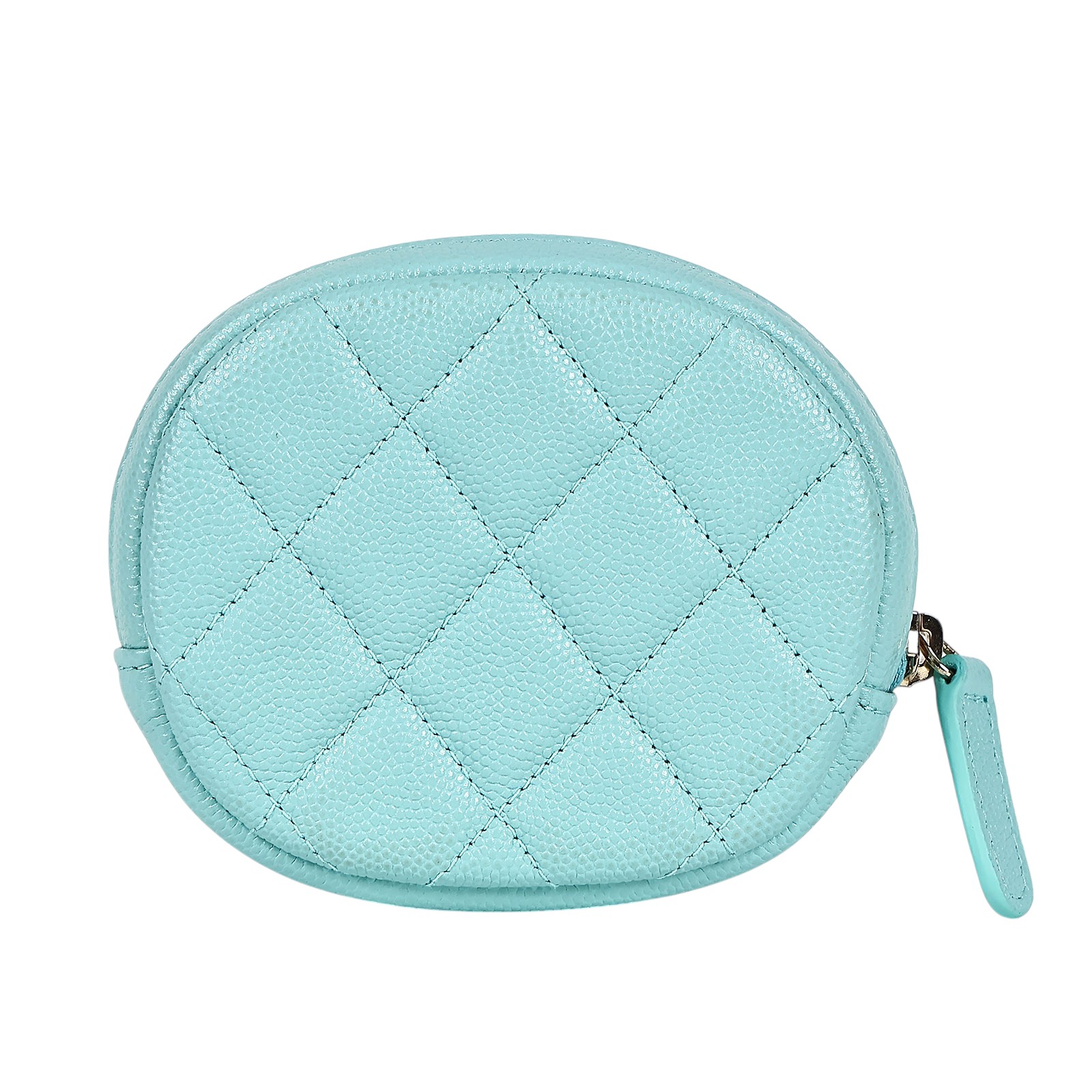 香奈兒 CHANEL CC logo 零錢包 A68995 26開湖水綠圓形拉鍊零錢包 防塵袋/原廠盒子/保證卡/購買證明正本