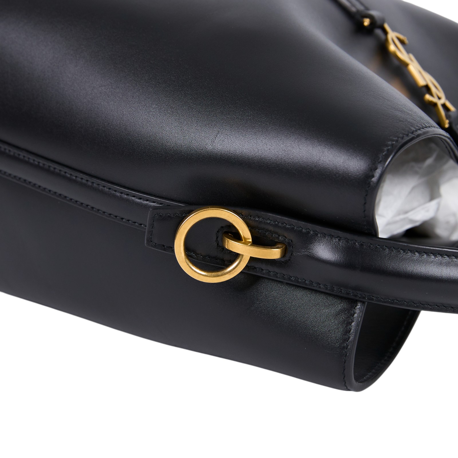 聖羅蘭 YSL SAINT LAURENT le 37 亮面皮革手袋 7428282R20W LE 37黑水桶包 防塵袋/購買證明正本/背帶/內袋