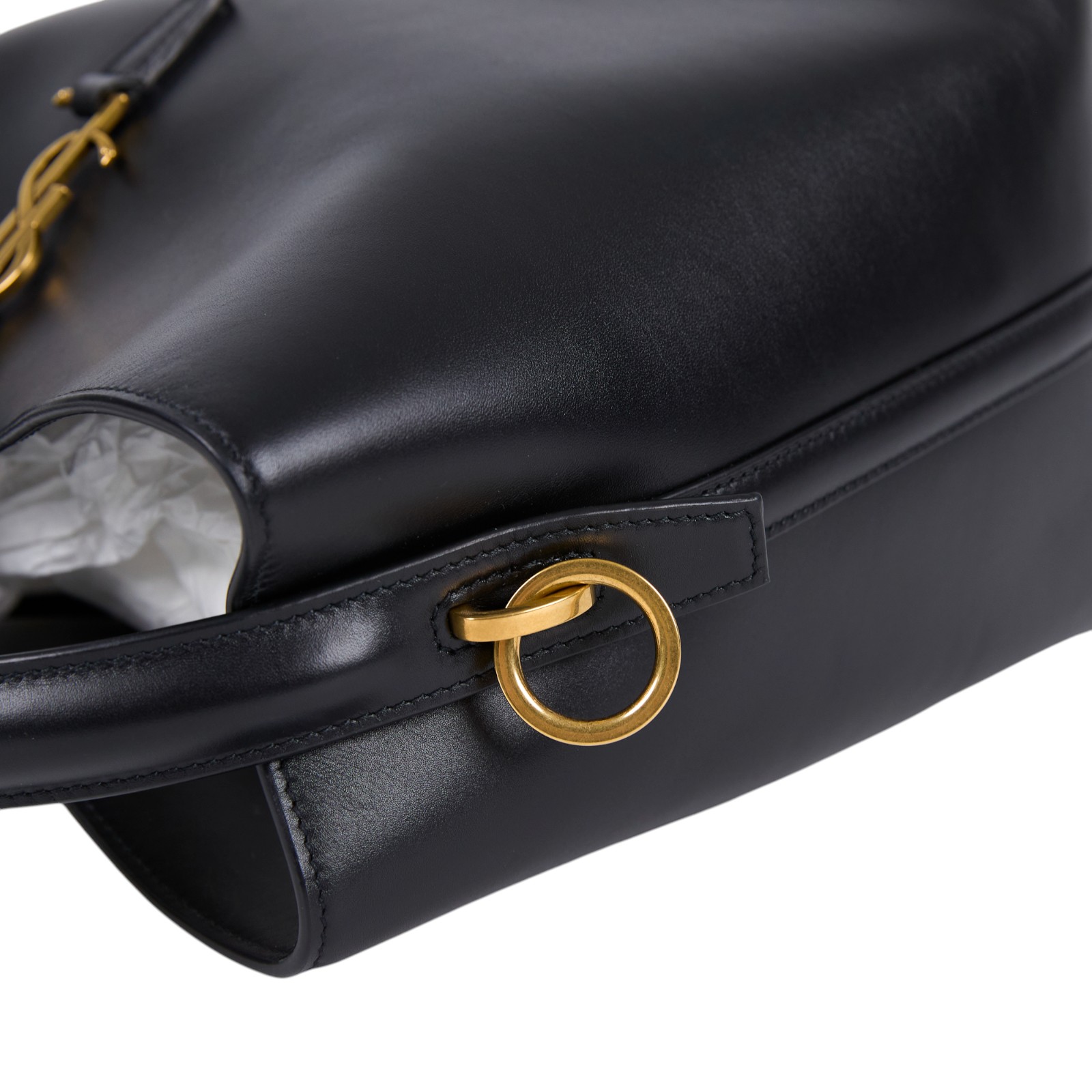 聖羅蘭 YSL SAINT LAURENT le 37 亮面皮革手袋 7428282R20W LE 37黑水桶包 防塵袋/購買證明正本/背帶/內袋