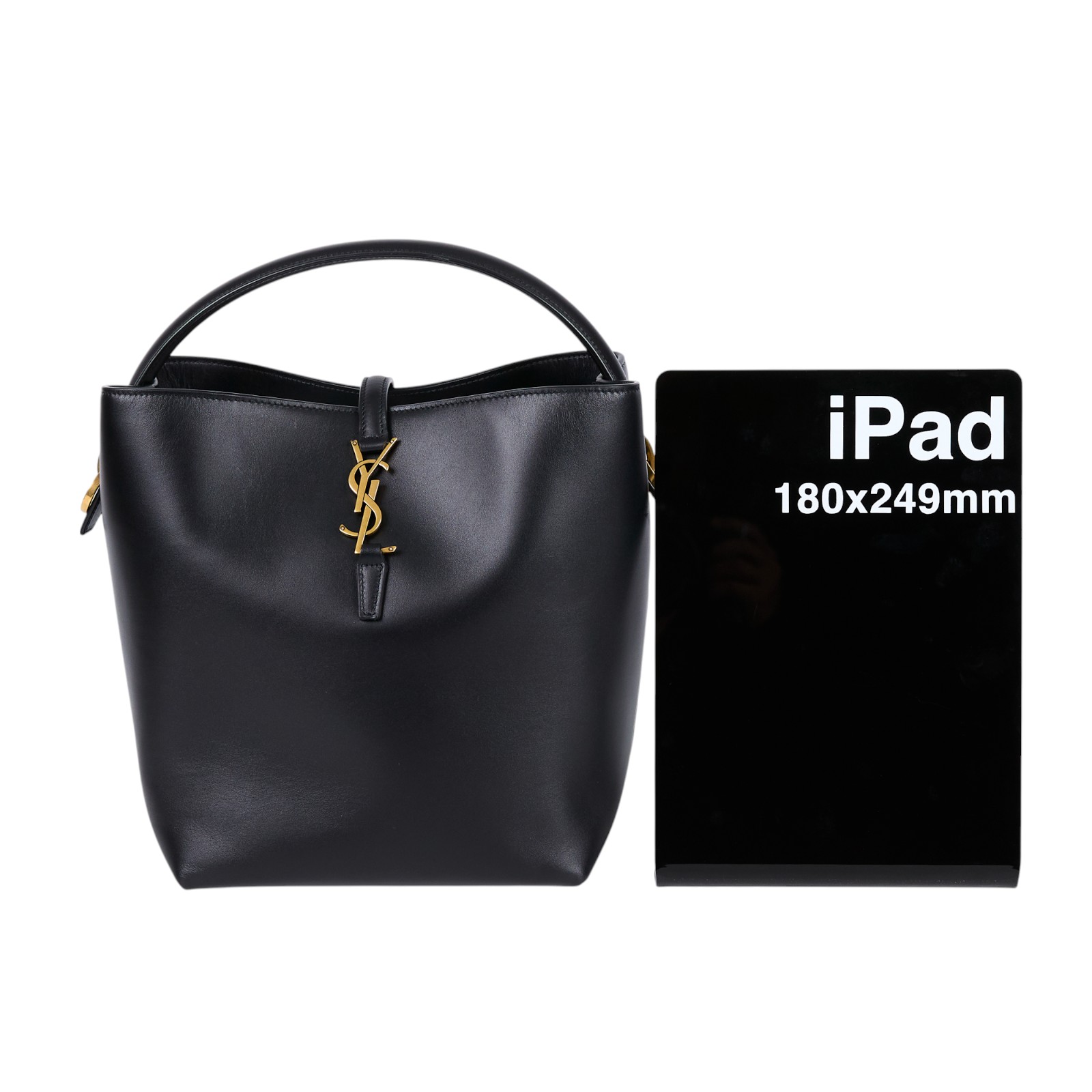 聖羅蘭 YSL SAINT LAURENT le 37 亮面皮革手袋 7428282R20W LE 37黑水桶包 防塵袋/購買證明正本/背帶/內袋