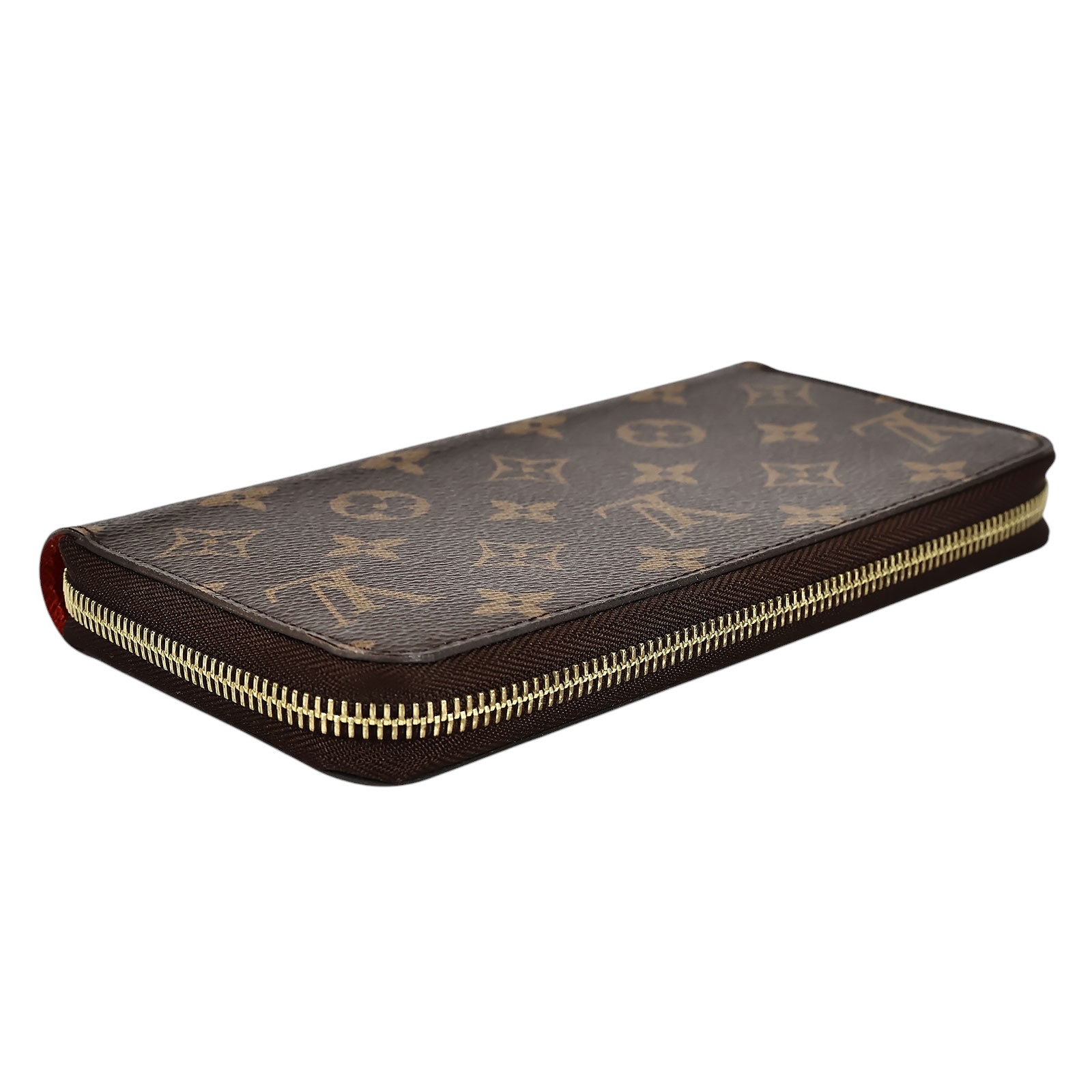 路易威登 LOUIS VUITTON 拉鏈錢包 Monogram帆布 桃紅色 M41895 原花內拚紅拉鍊長夾 防塵袋/原廠盒子
