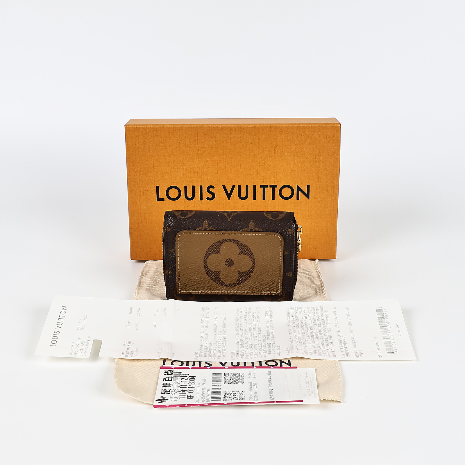 路易威登 LOUIS VUITTON Lou 錢包 零錢包 M81461 晶片款 原花Lou短夾 防塵袋/原廠盒子/購買證明正本/台灣發票