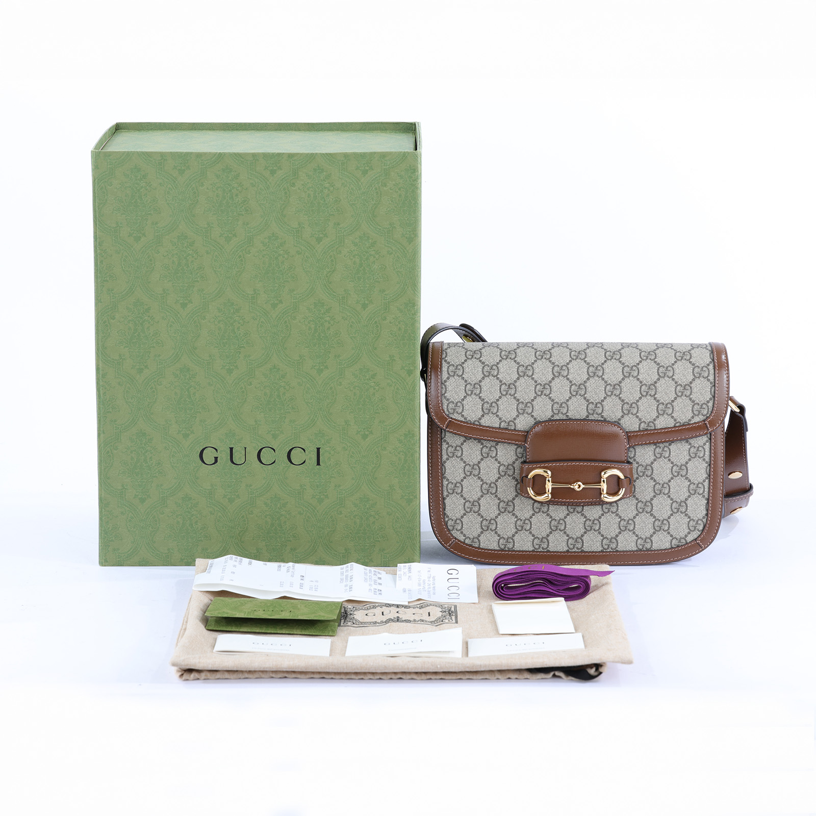 古馳 GUCCI 1955 馬銜扣 肩揹袋 602204 棕GG紋1955馬銜包 原廠盒子/防塵袋/購買證明正本