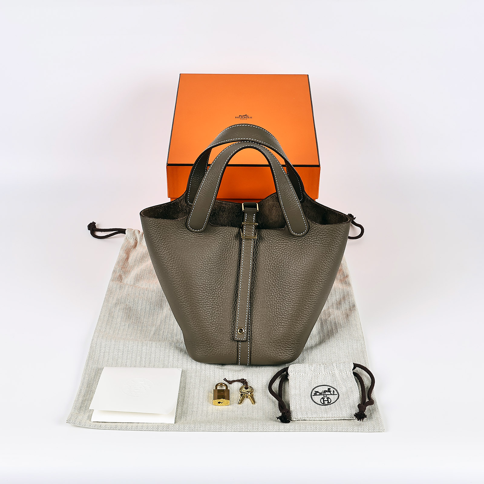 愛馬仕 Hermès Picotin Lock 18 菜籃子包 PT18 W AK 005 HA W刻 大象灰PICOTIN 18 原廠盒子/防塵袋/鎖組