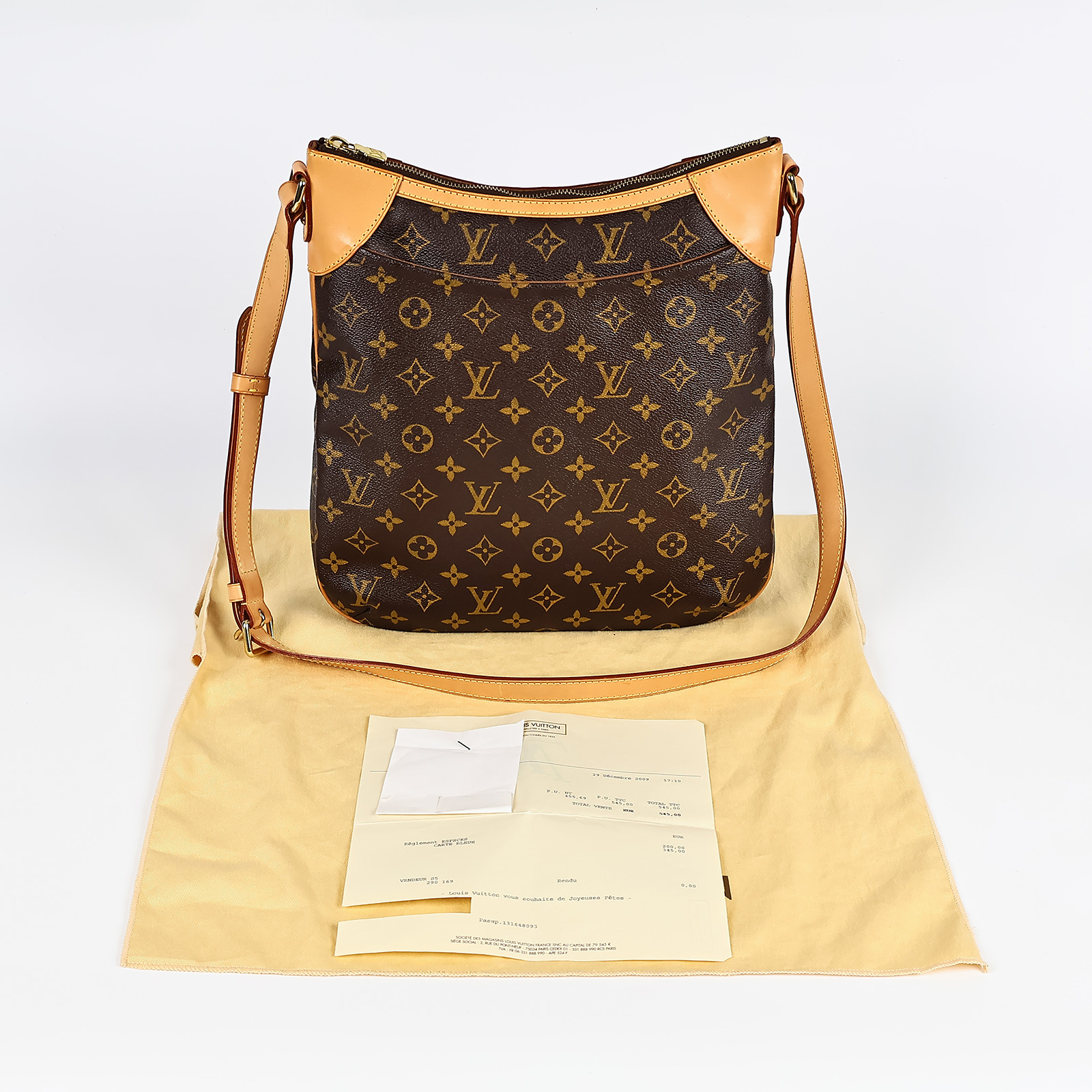 路易威登 LOUIS VUITTON Odéon MM 拉鏈 肩背包 M56389 原花ODEON MM 防塵袋/購買證明正本