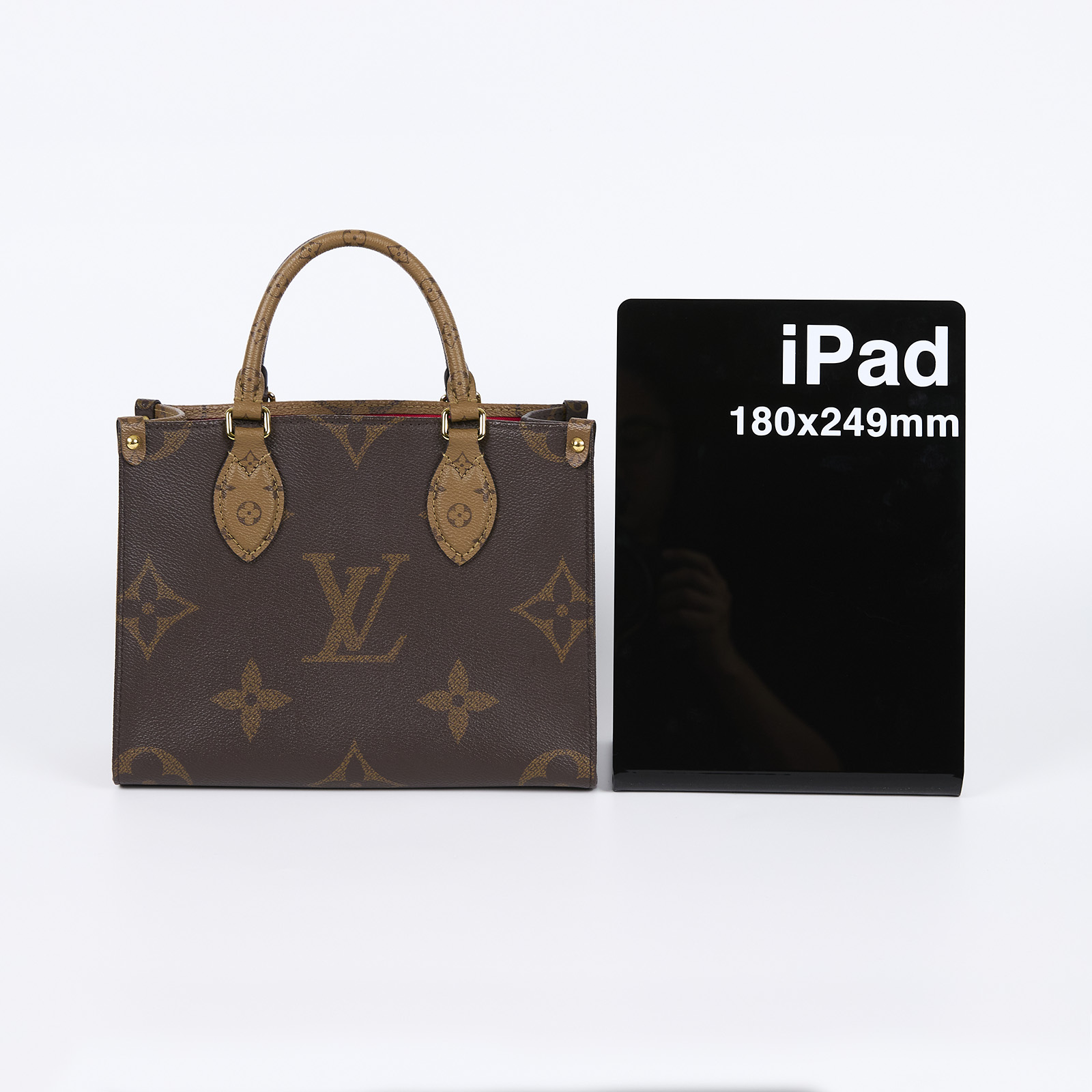 路易威登 LOUIS VUITTON OnTheGo PM 雙色帆布 手提 斜背包 M46373 晶片款  原廠盒子/防塵袋/購買證明正本/背帶