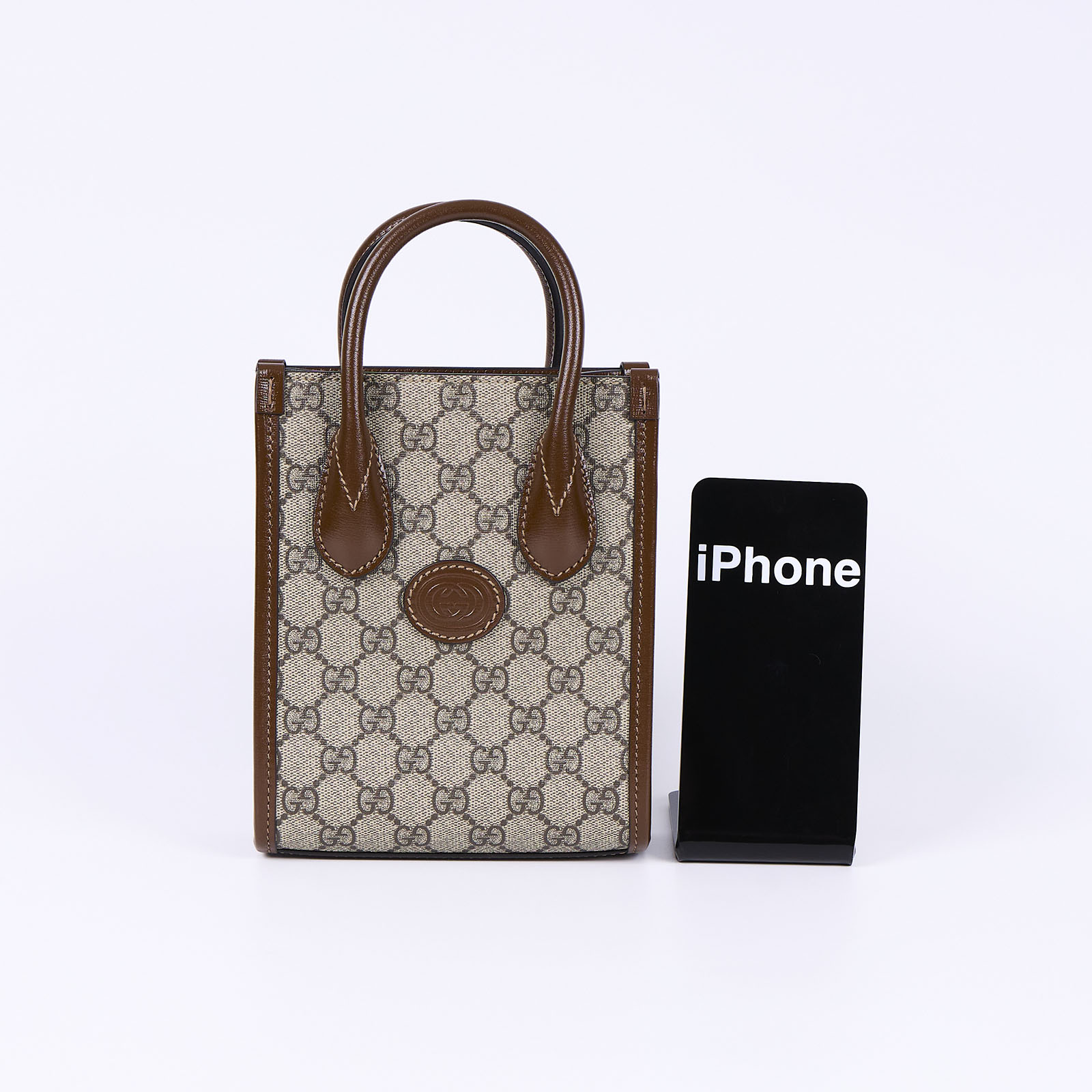 古馳 GUCCI Interlocking G 迷你 手提袋 671623 咖INTERLOCKING 琴譜包 防塵袋/背帶