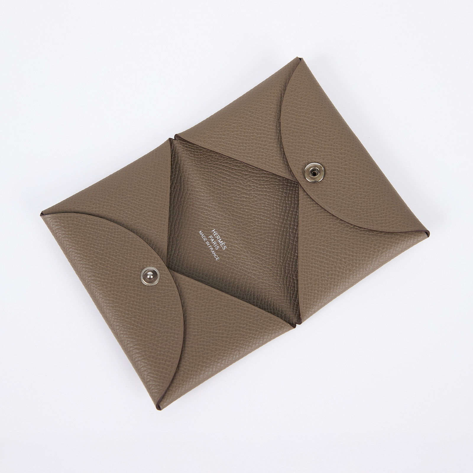 愛馬仕 Hermès Calvi 卡包 CAL B AA 006 ZA B刻大象灰CALVI 原廠盒子