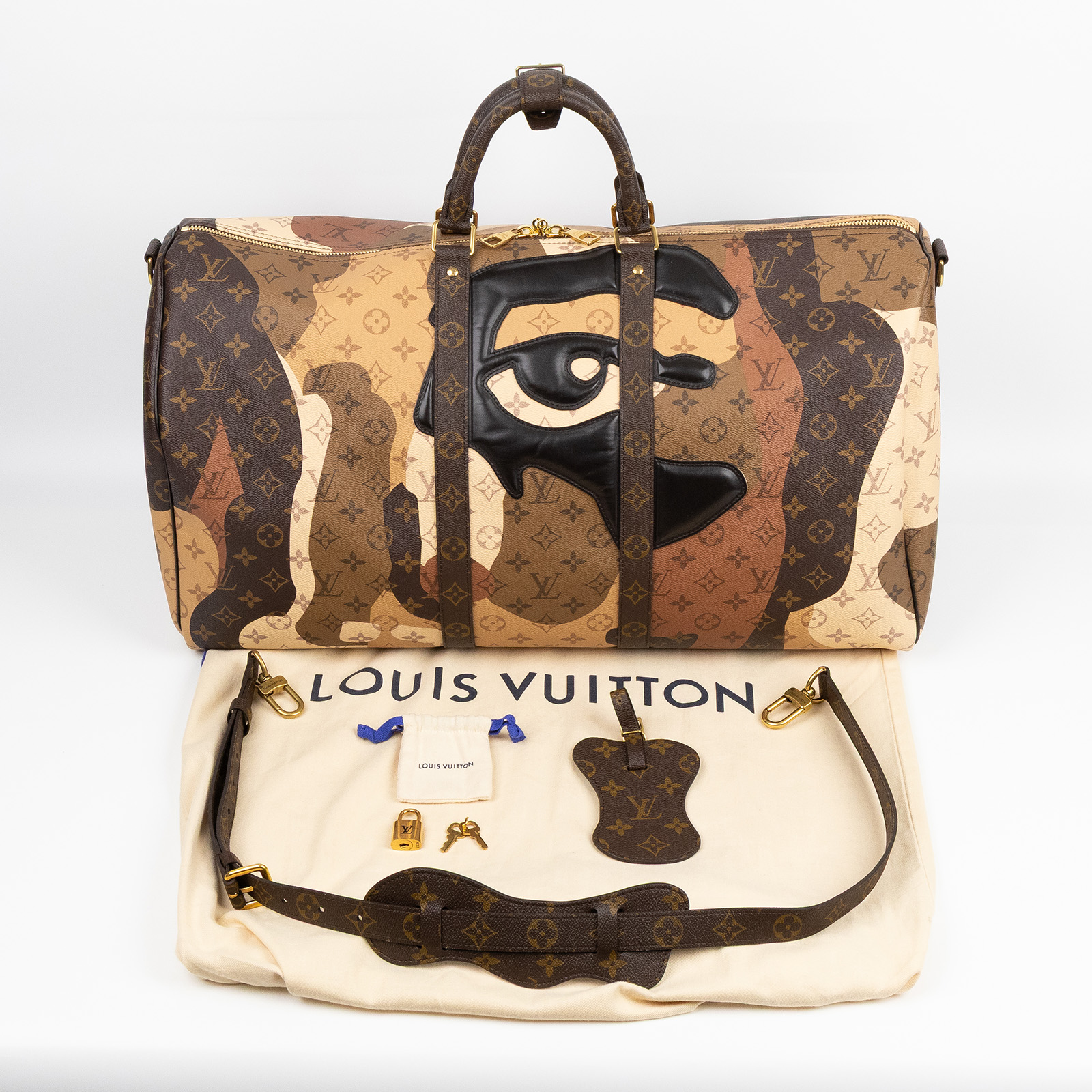 路易威登 LOUIS VUITTON Keepall Bandoulière 55 Portrait 波士頓包 旅行袋 M46677 晶片款  防塵袋/背帶/鎖組